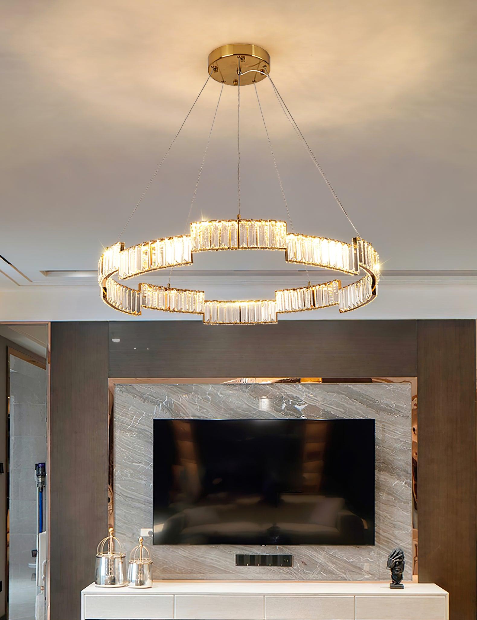 Luxinian Chandelier Crystal with Gold Frame