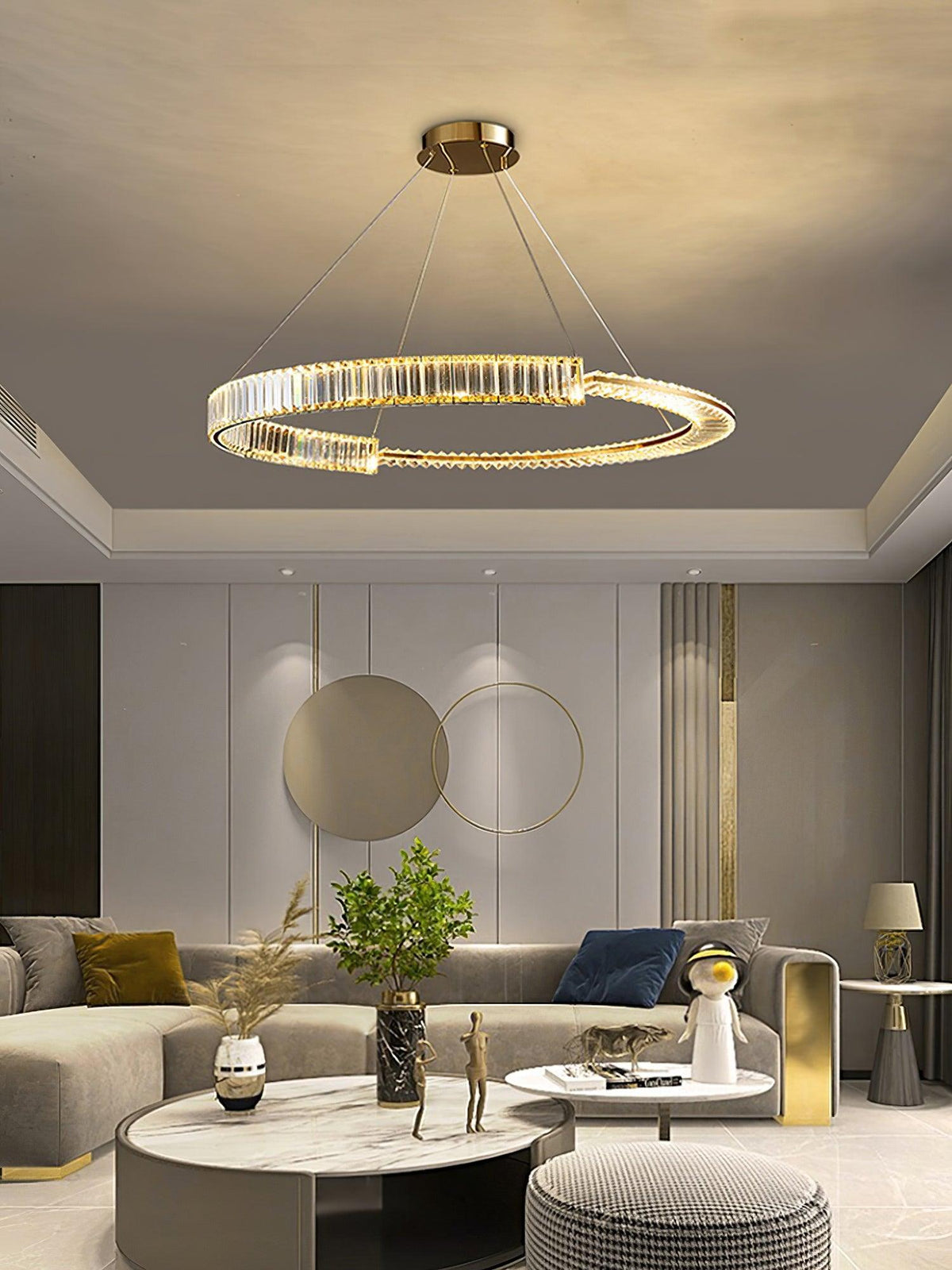 Cyrerira Chandelier Stella LED Crystal Ring