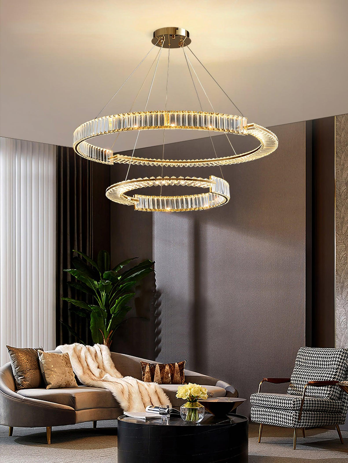 Cyrerira Chandelier Stella LED Crystal Ring