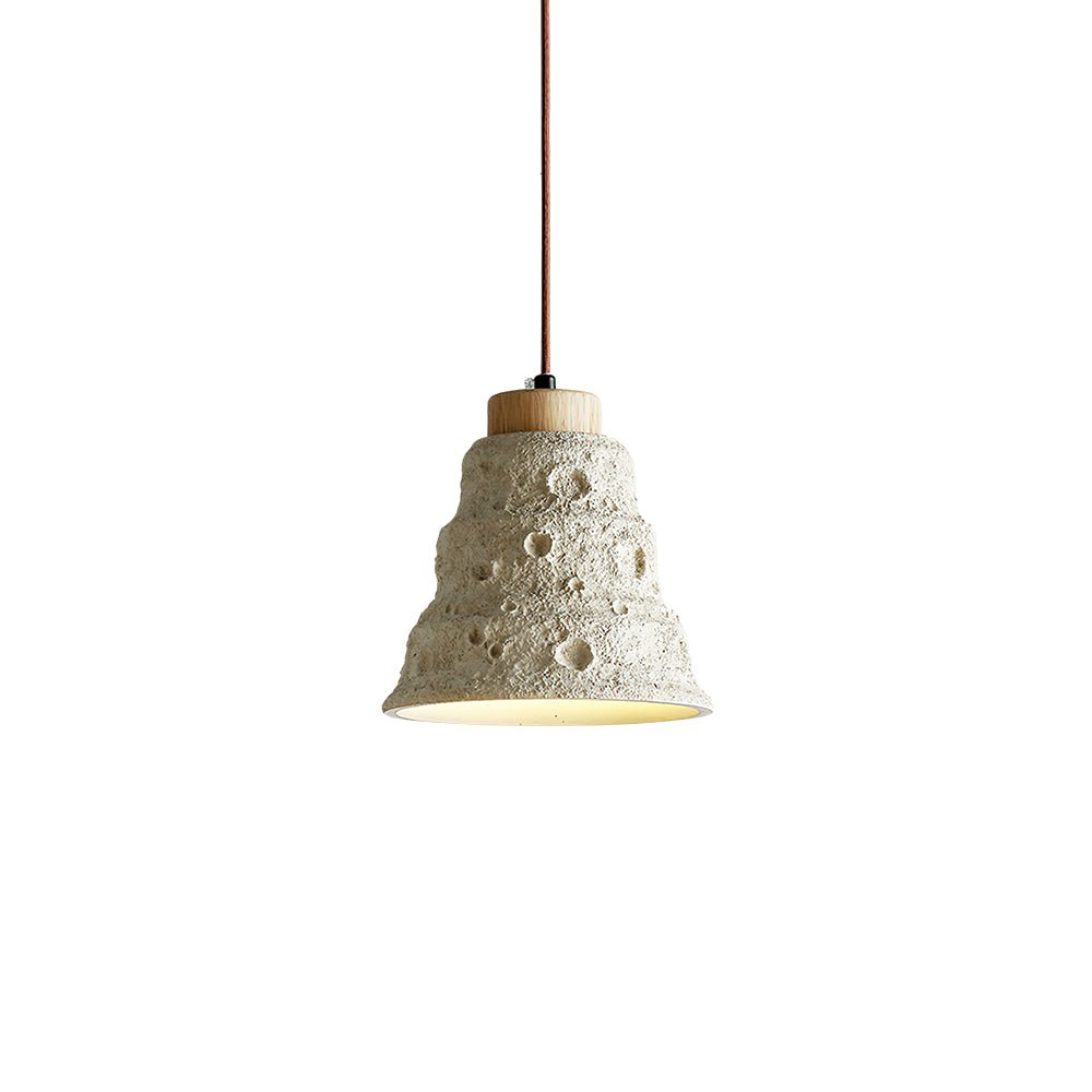 Ilphaeth Nordic Art Bell Stone Wood Pendant Light