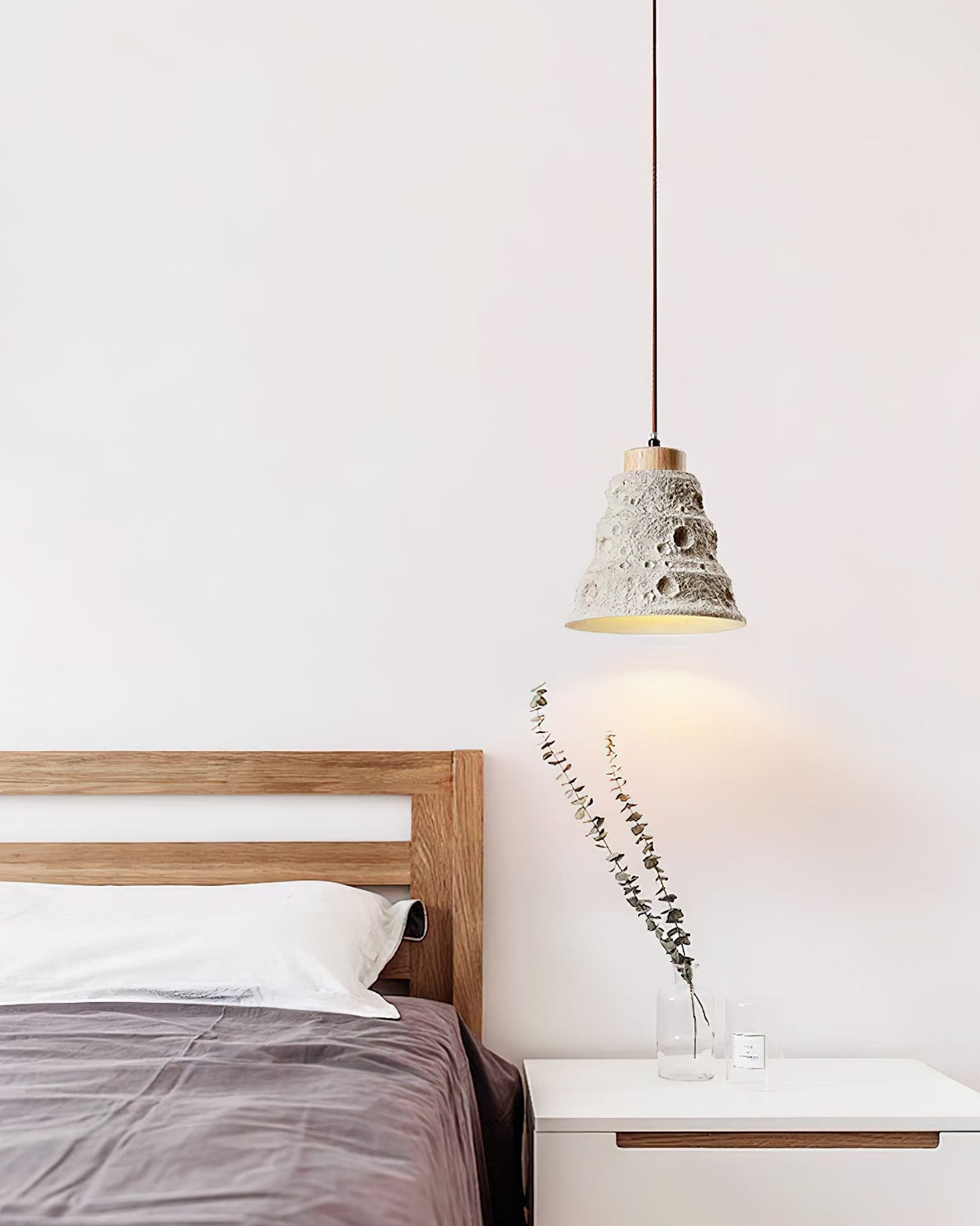 Ilphaeth Nordic Art Bell Stone Wood Pendant Light