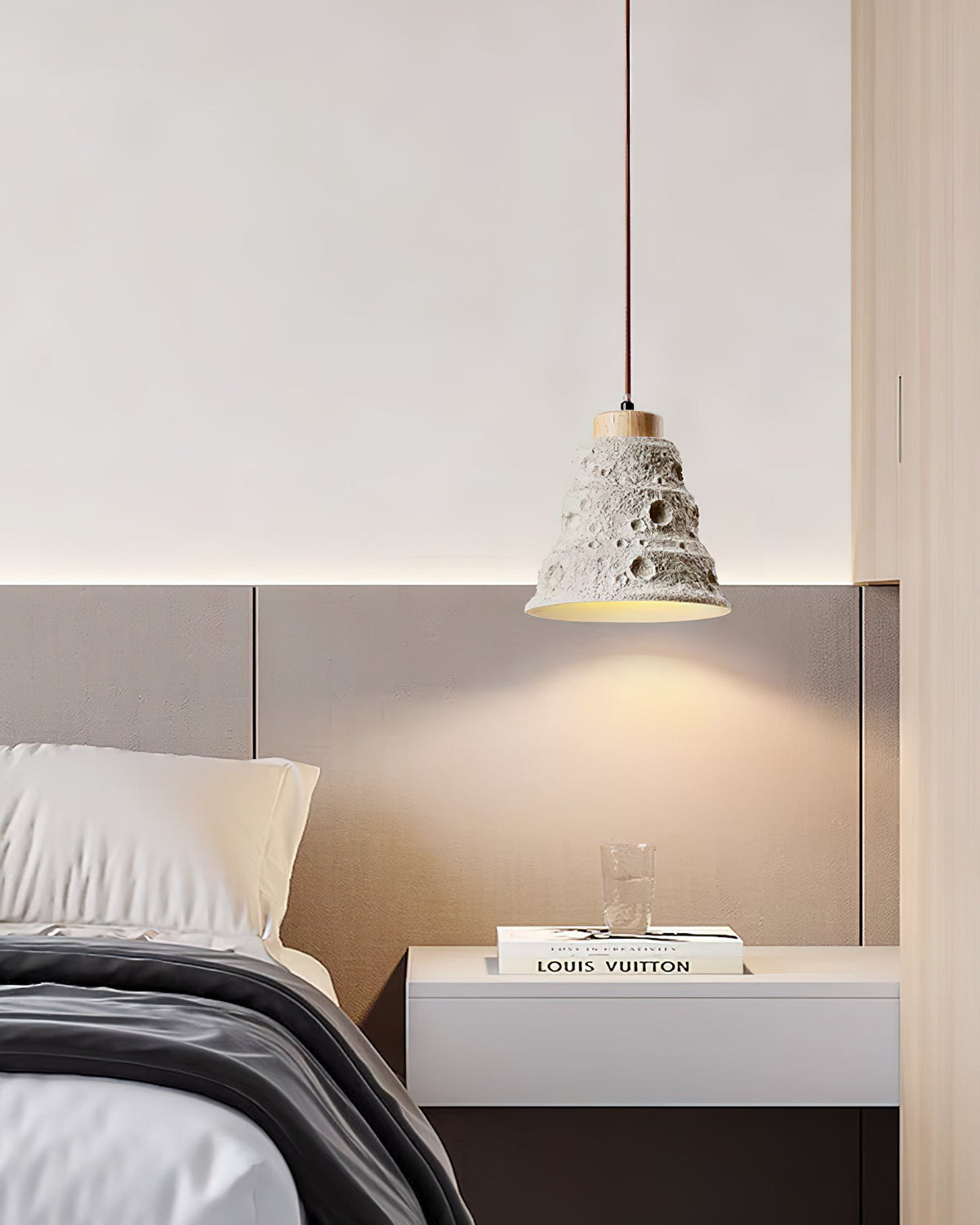 Ilphaeth Nordic Art Bell Stone Wood Pendant Light