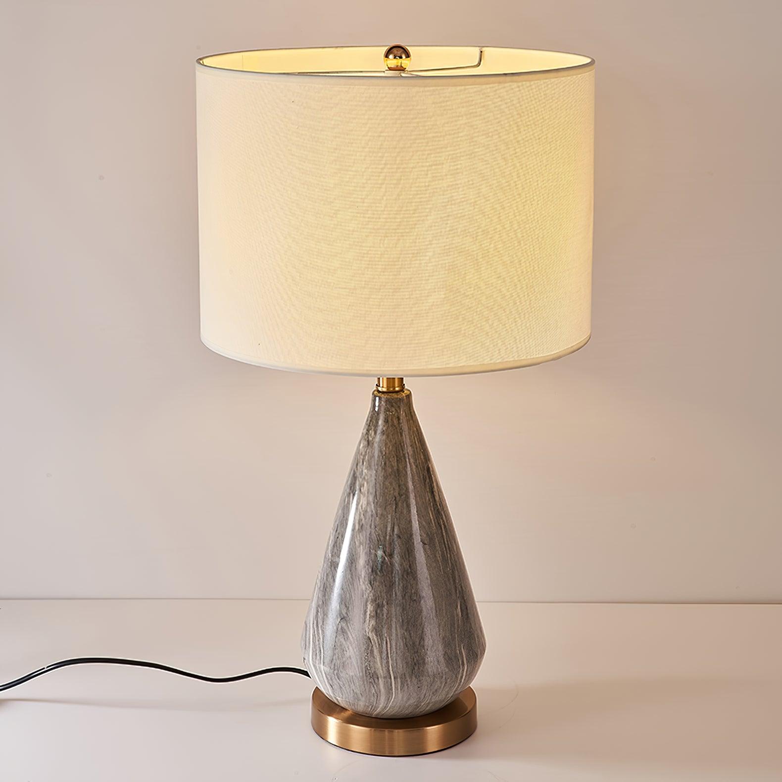 Elysian White & Black Marble Table Lamp