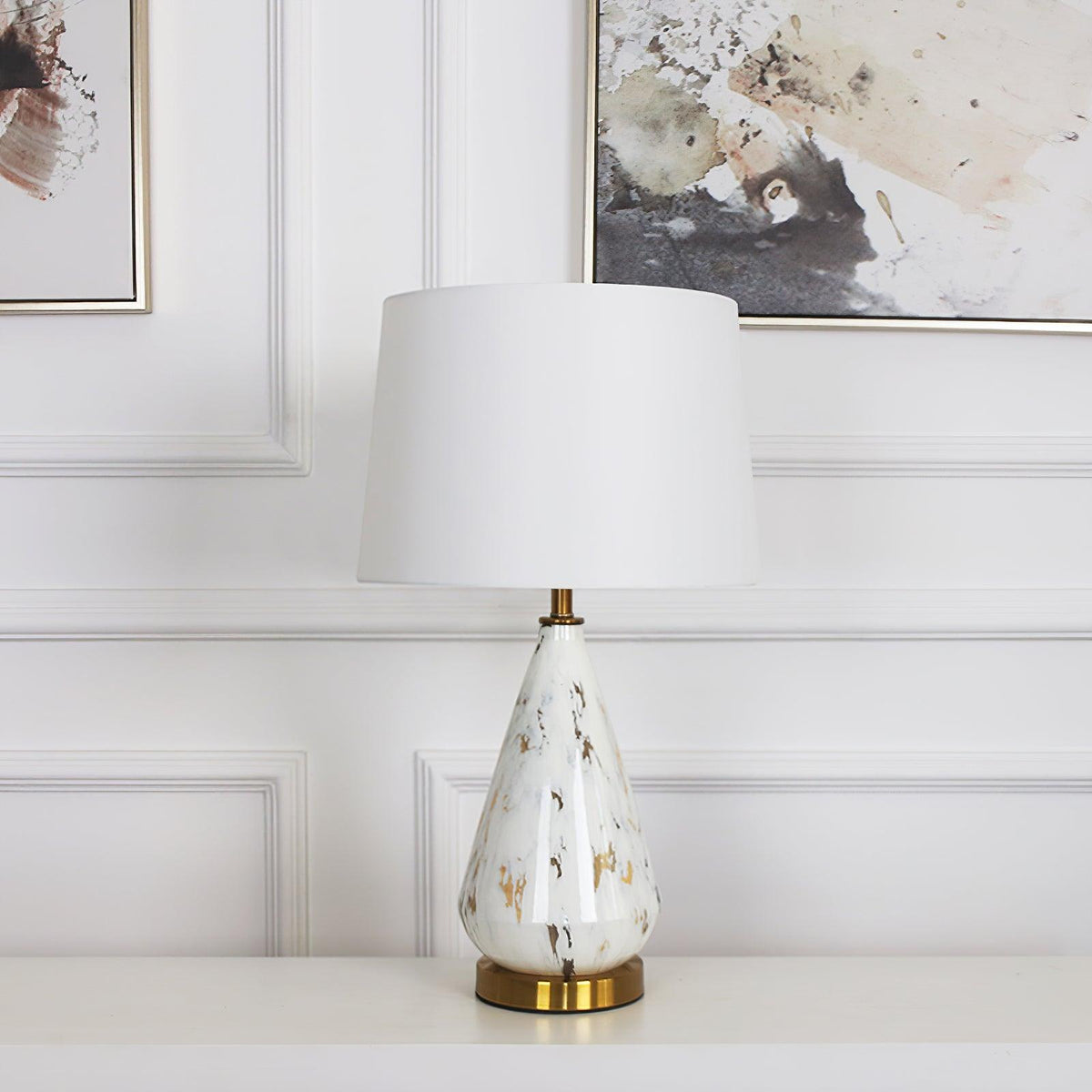 Elysian White & Black Marble Table Lamp