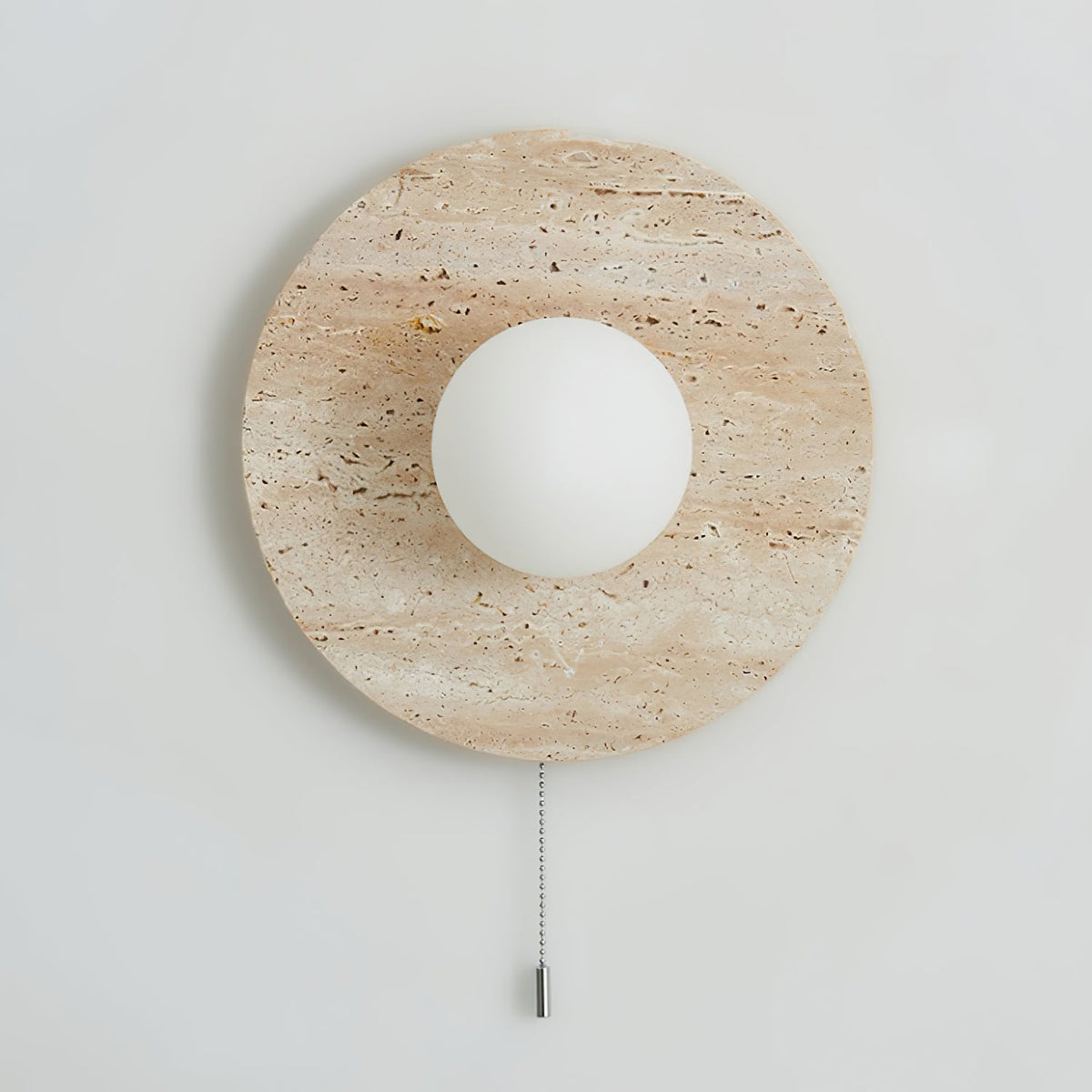 Tavik Bowl-Frame Travertine Wall Light