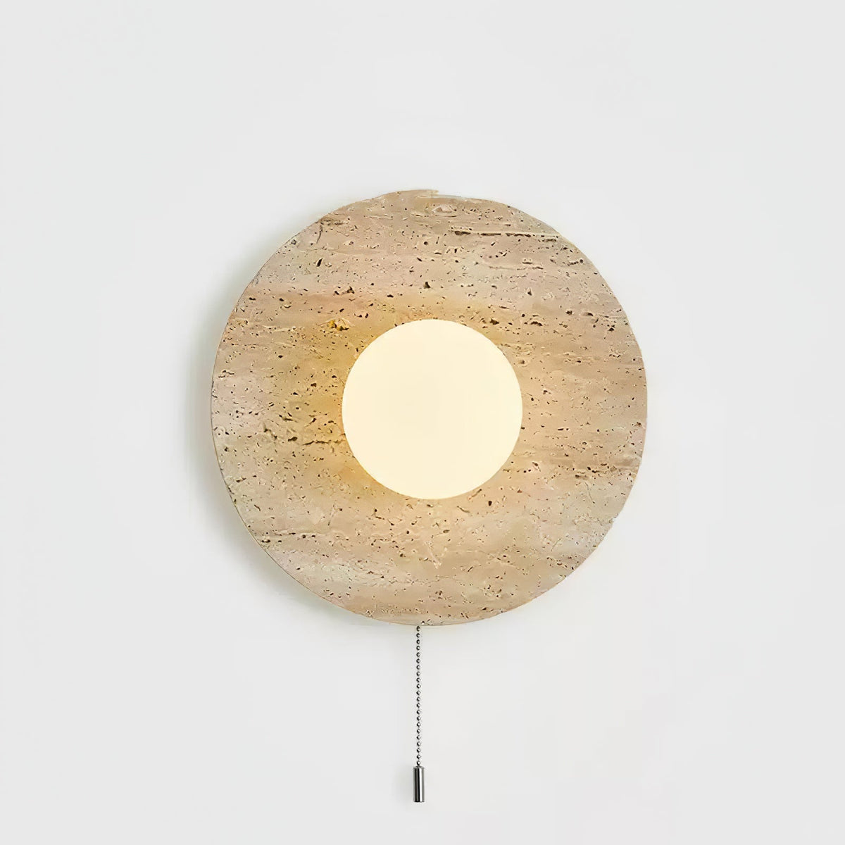 Tavik Bowl-Frame Travertine Wall Light