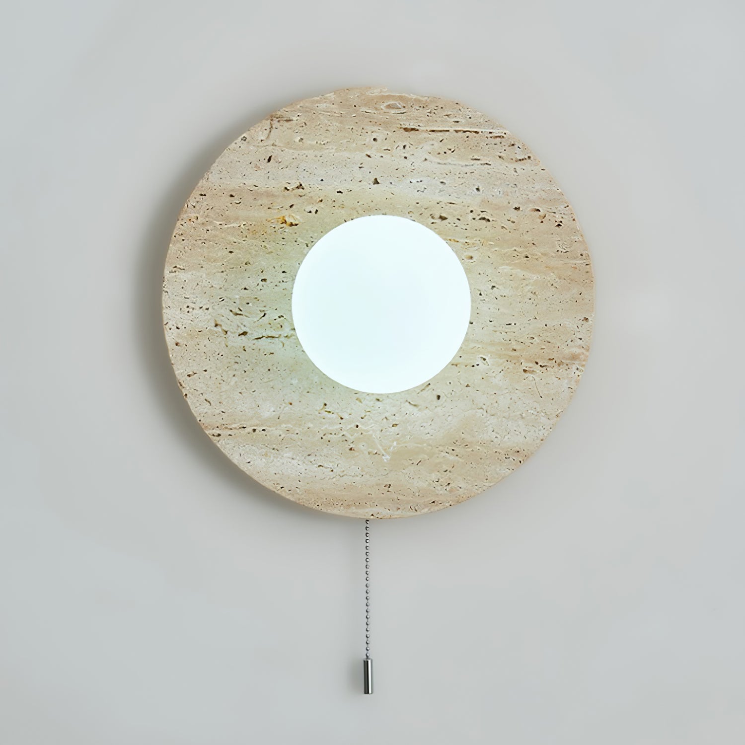 Tavik Bowl-Frame Travertine Wall Light