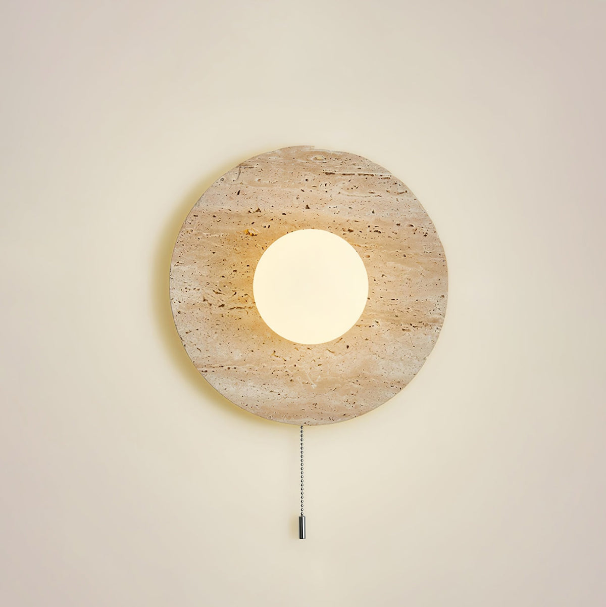Tavik Bowl-Frame Travertine Wall Light