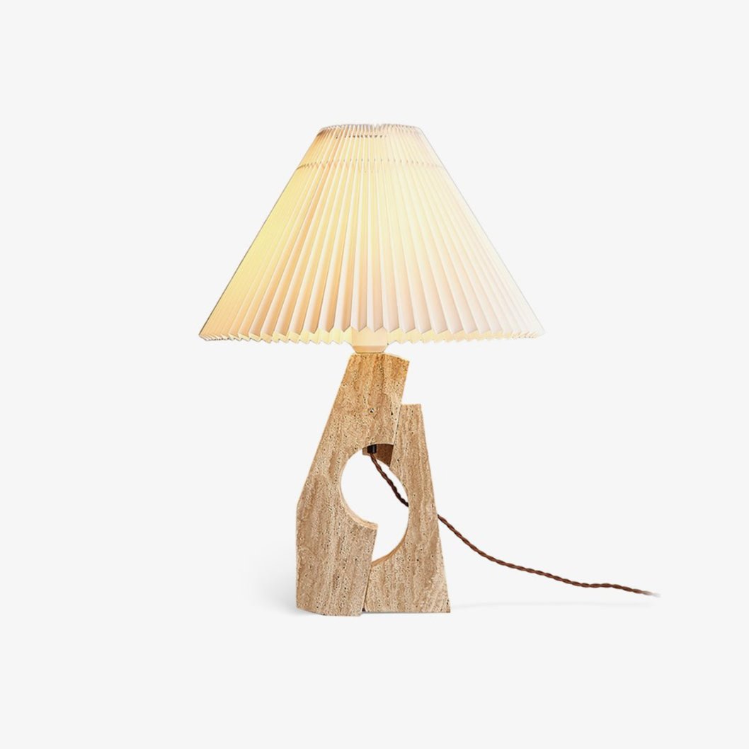 Arvinyra Sculptural Travertine Table Lamp