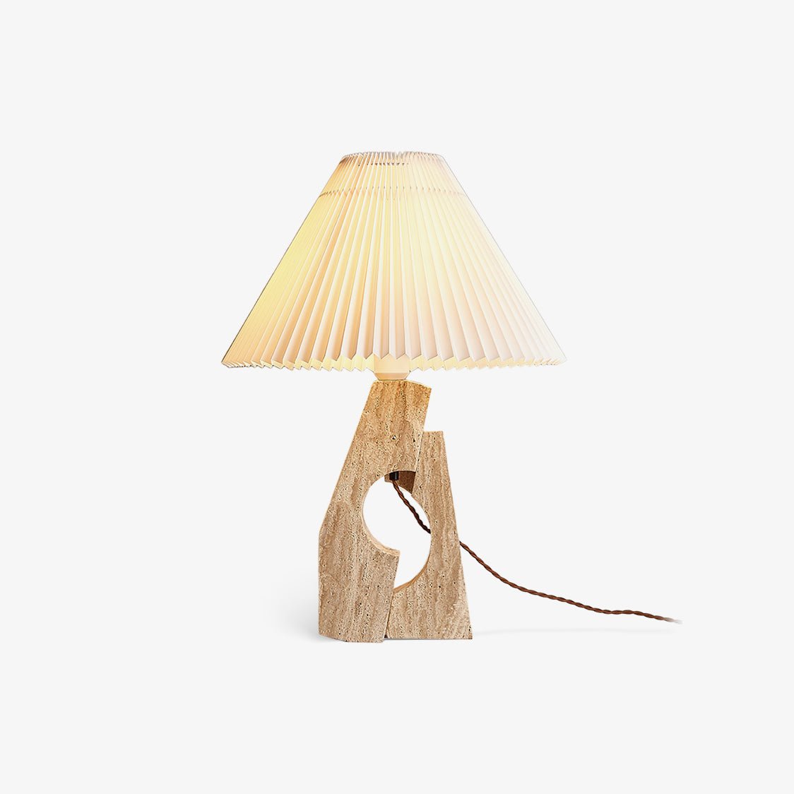 Arvinyra Sculptural Travertine Table Lamp