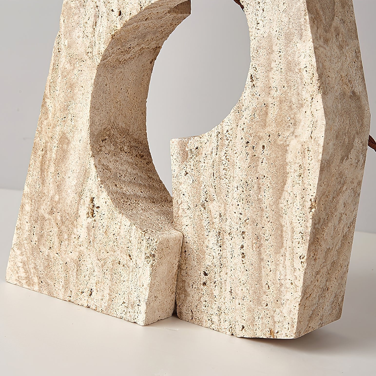 Arvinyra Sculptural Travertine Table Lamp