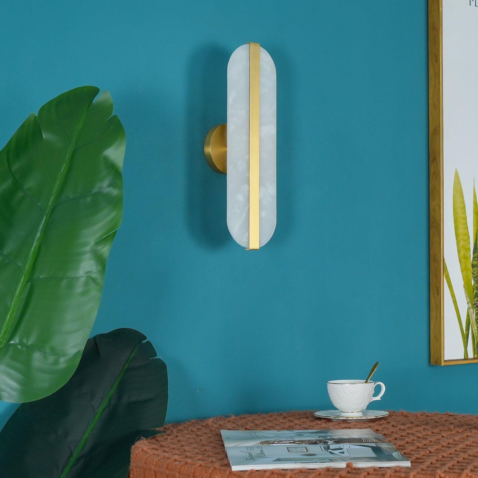 Fioraview Long Ellipse Alabaster Indoor Wall Light