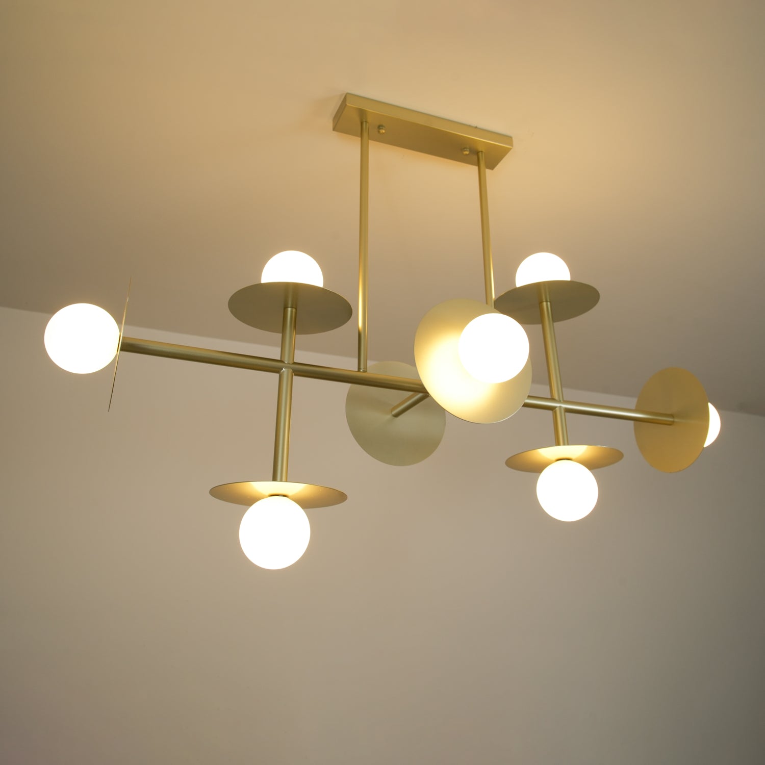 Celiissa Strada Chandelier Brass Glass Geometric