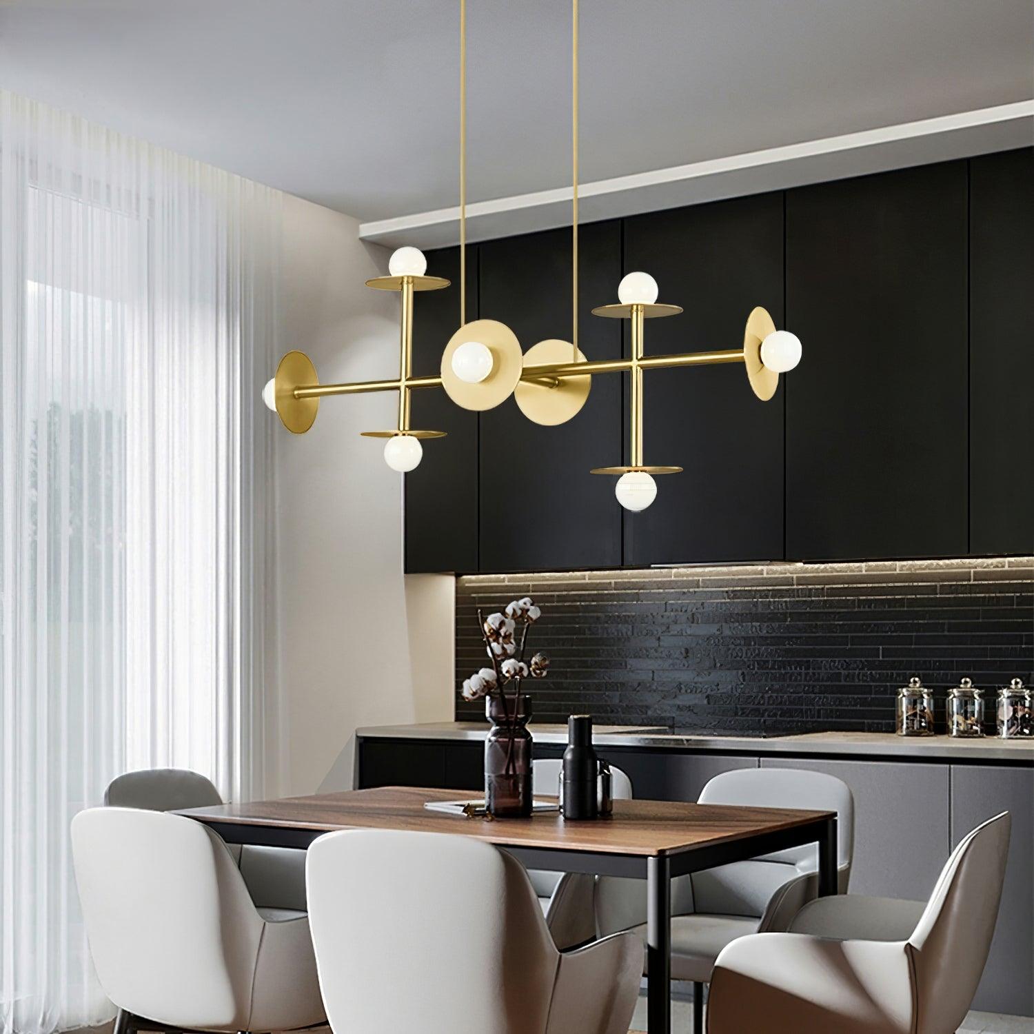 Celiissa Strada Chandelier Brass Glass Geometric