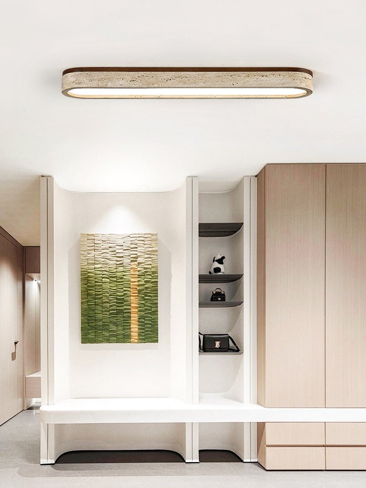 Kirbe Yellow Travertine Linear Ceiling Light
