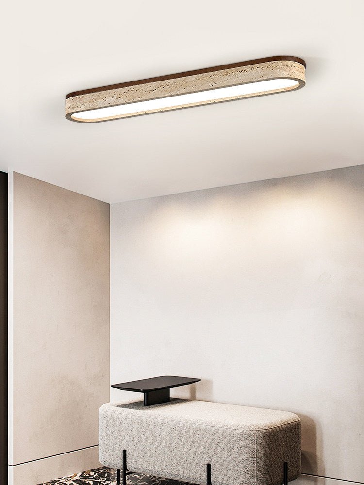 Kirbe Yellow Travertine Linear Ceiling Light