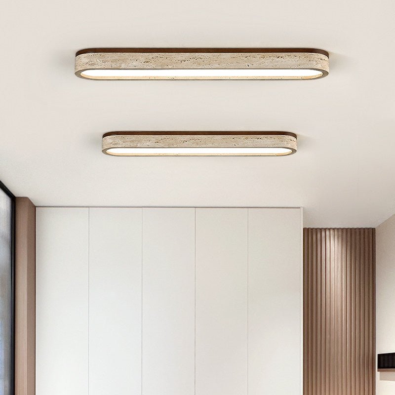 Kirbe Yellow Travertine Linear Ceiling Light