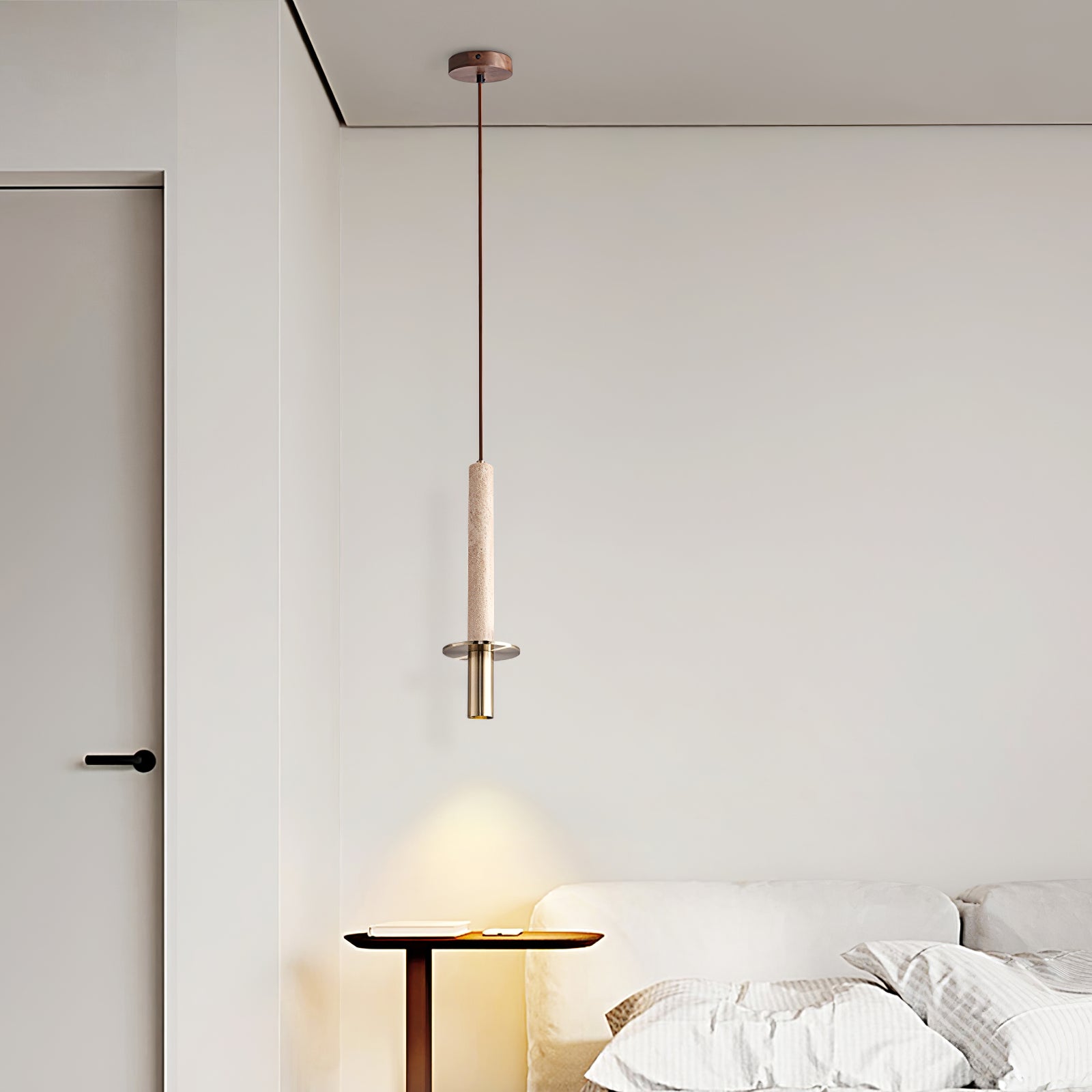Avdoryra Dual Cylinder Travertine Pendant Light