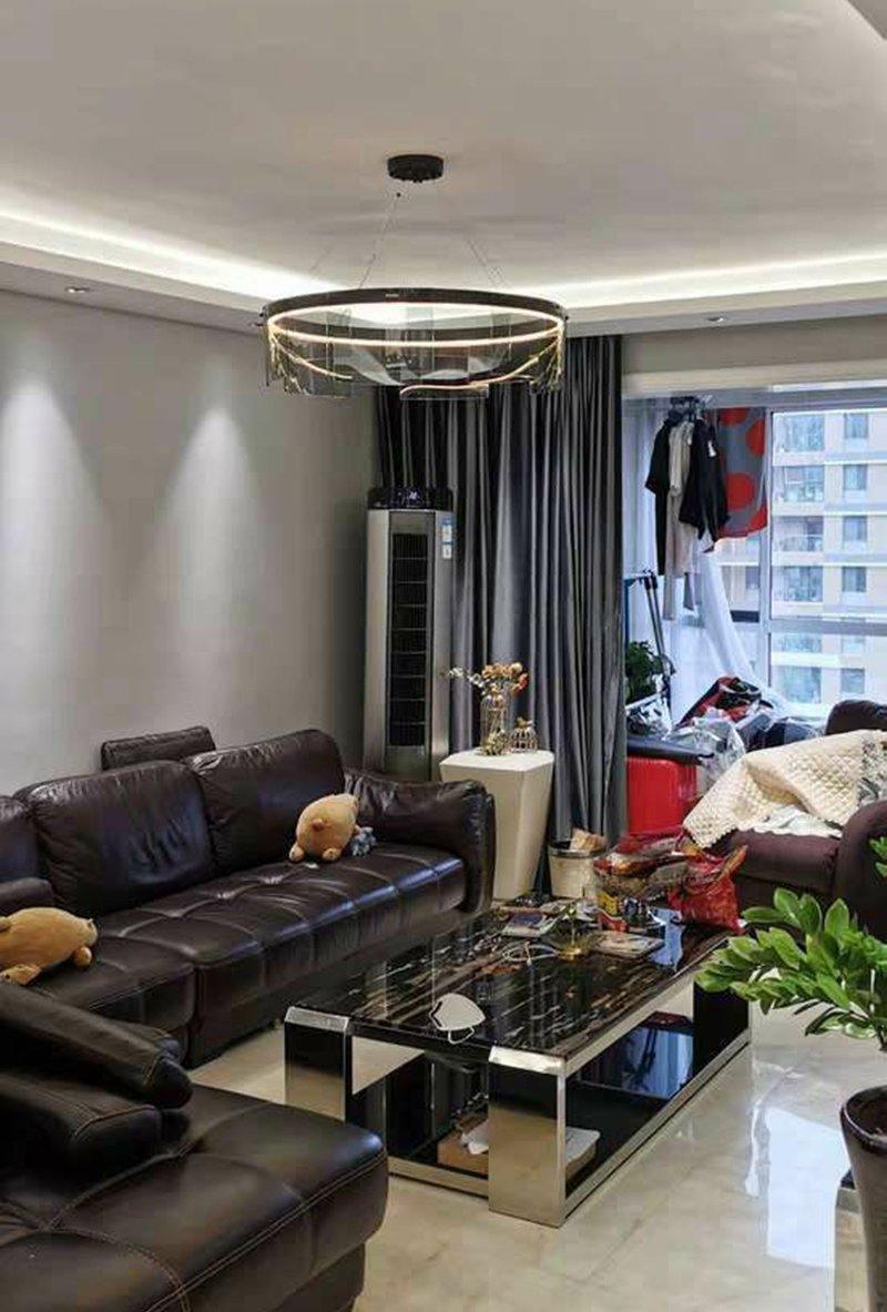 Eireriel Chandelier LED Ring Black Glass Modern