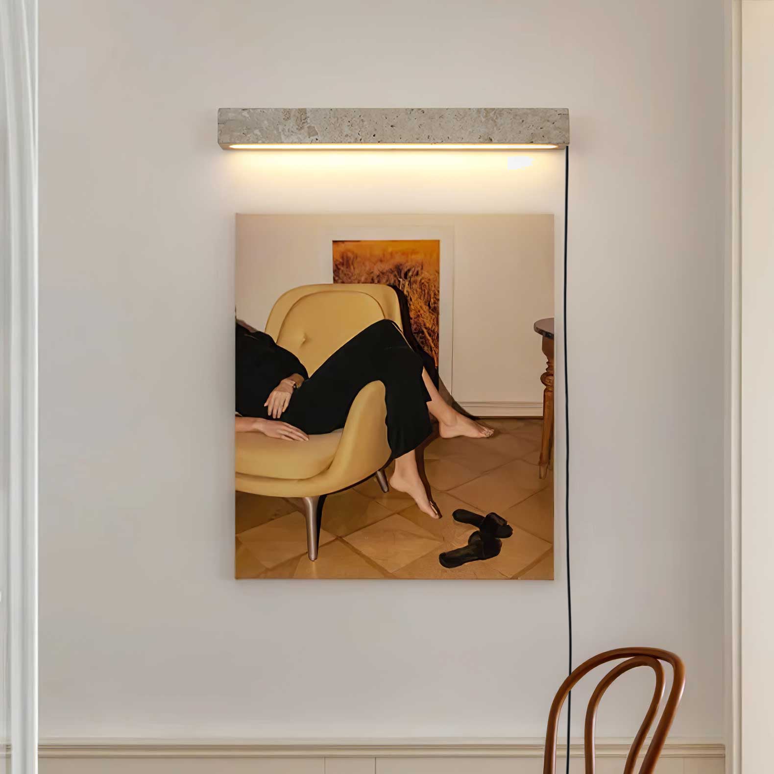 Parker Minimalist Travertine Wall Light