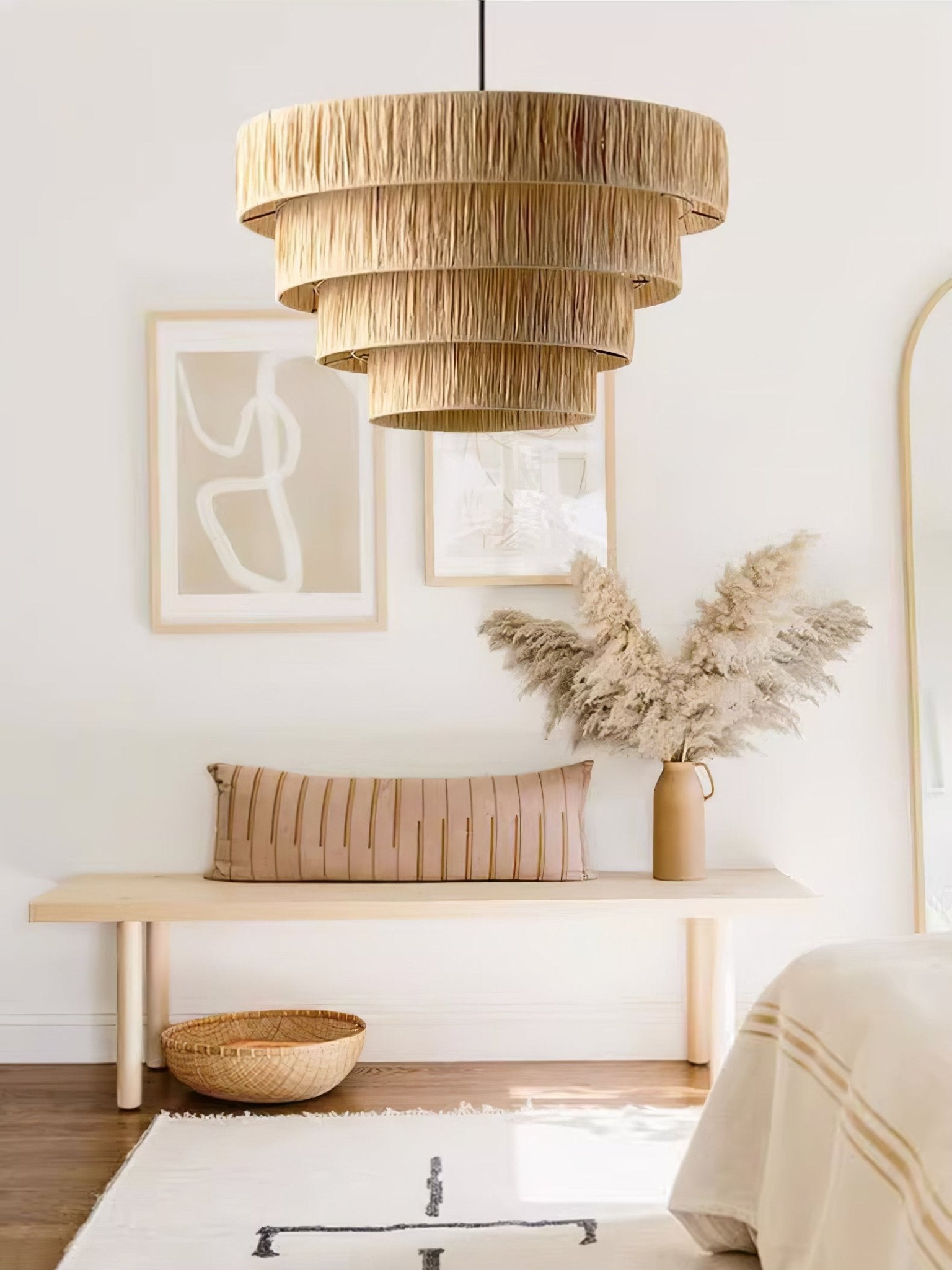 Thyra Straw Traditional Retro Pendant Light