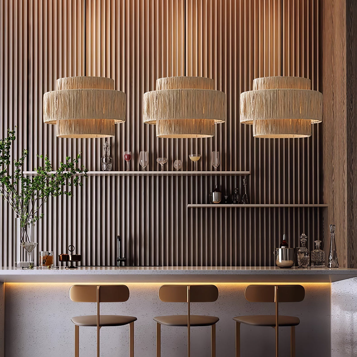 Thyra Straw Traditional Retro Pendant Light