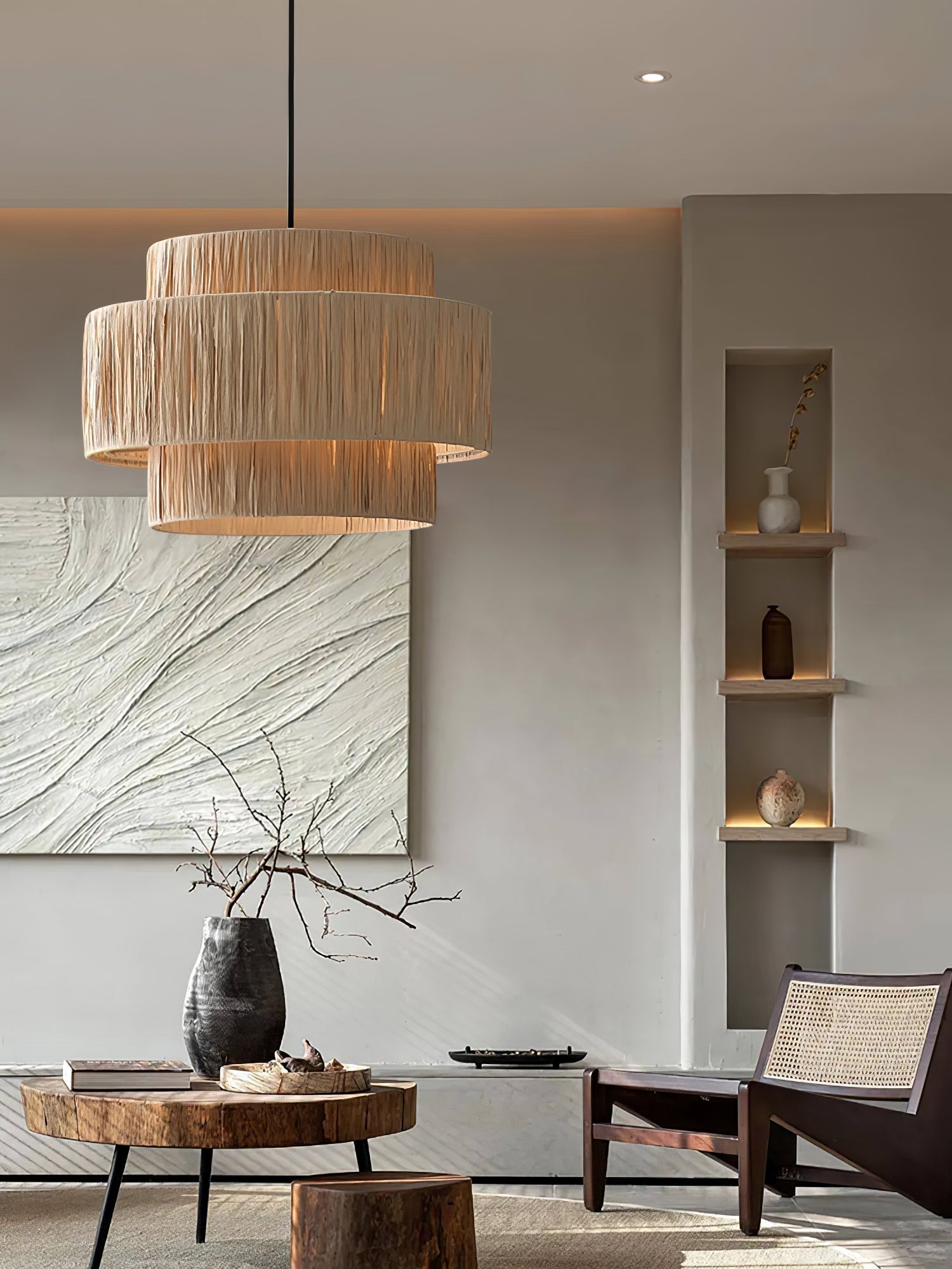 Thyra Straw Traditional Retro Pendant Light