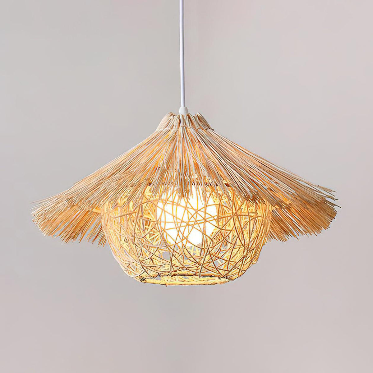 Sunell Straw Hat Rattan Pendant Light