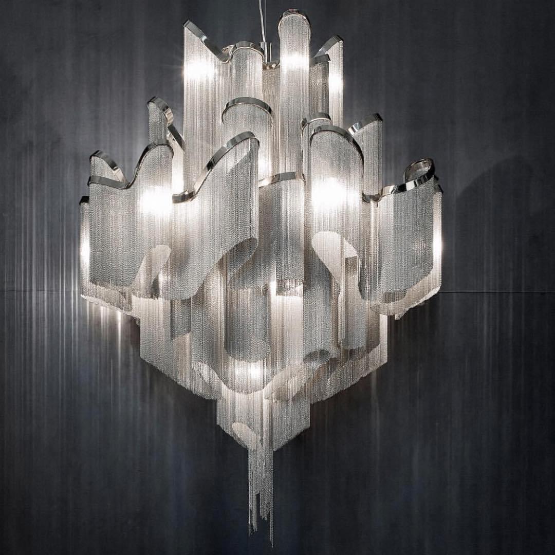 Lustra Pendant Lamp Stream Chain Nickel