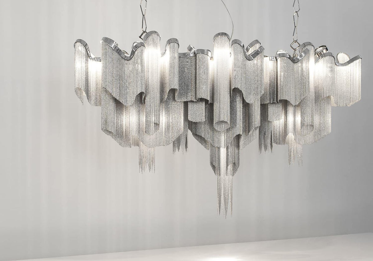Lustra Pendant Lamp Stream Chain Nickel