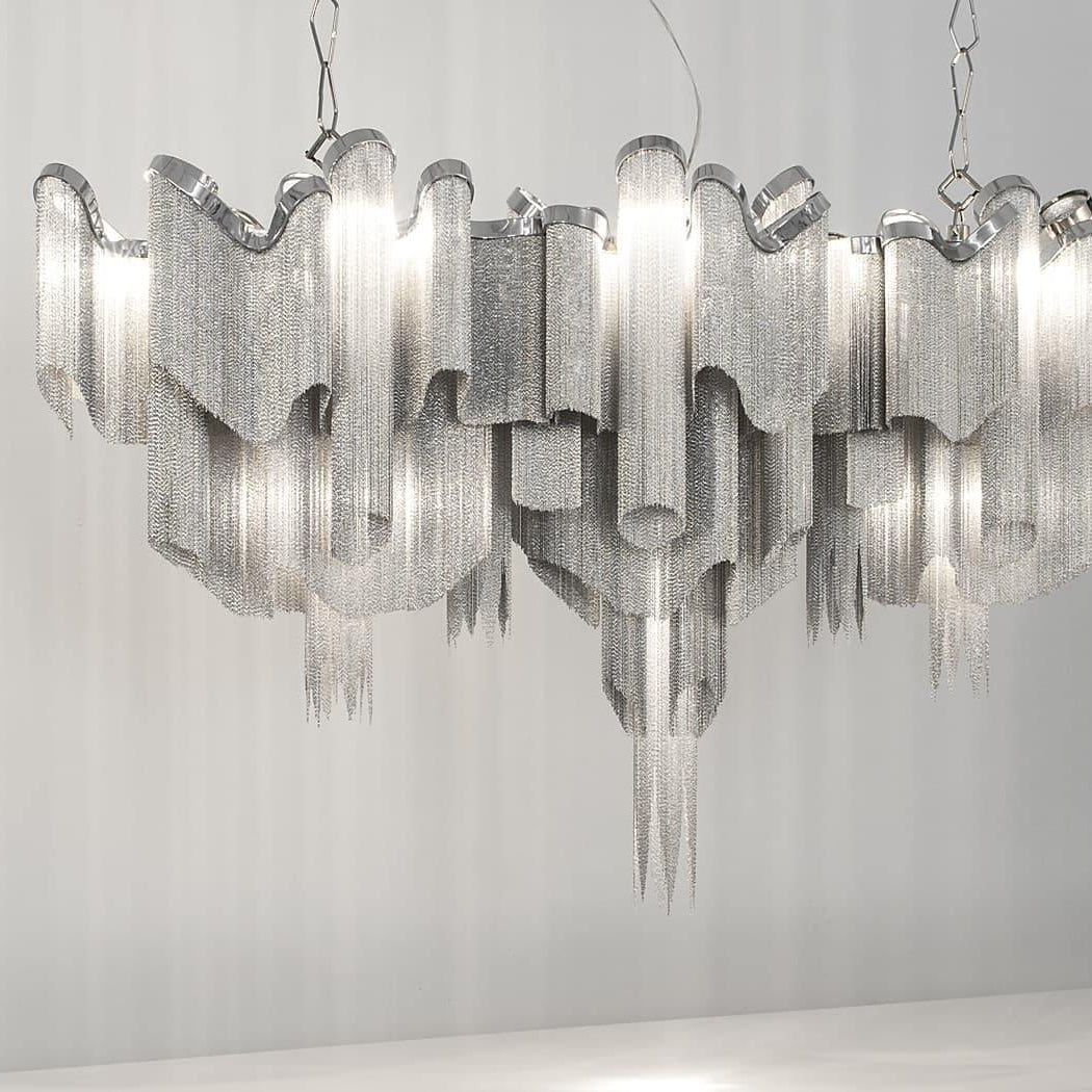 Lustra Pendant Lamp Stream Chain Nickel - Neutral Decor