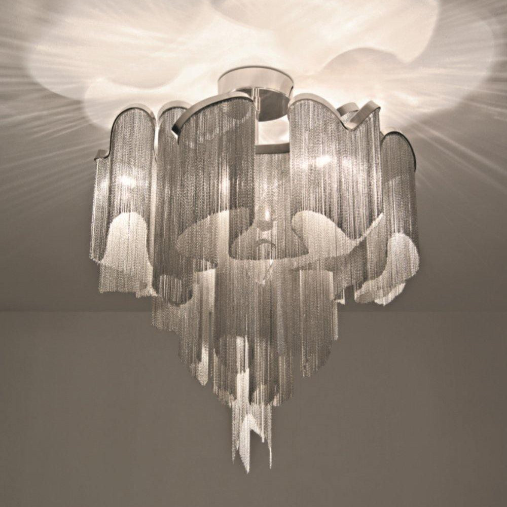 Lustra Pendant Lamp Stream Chain Nickel - Neutral Decor