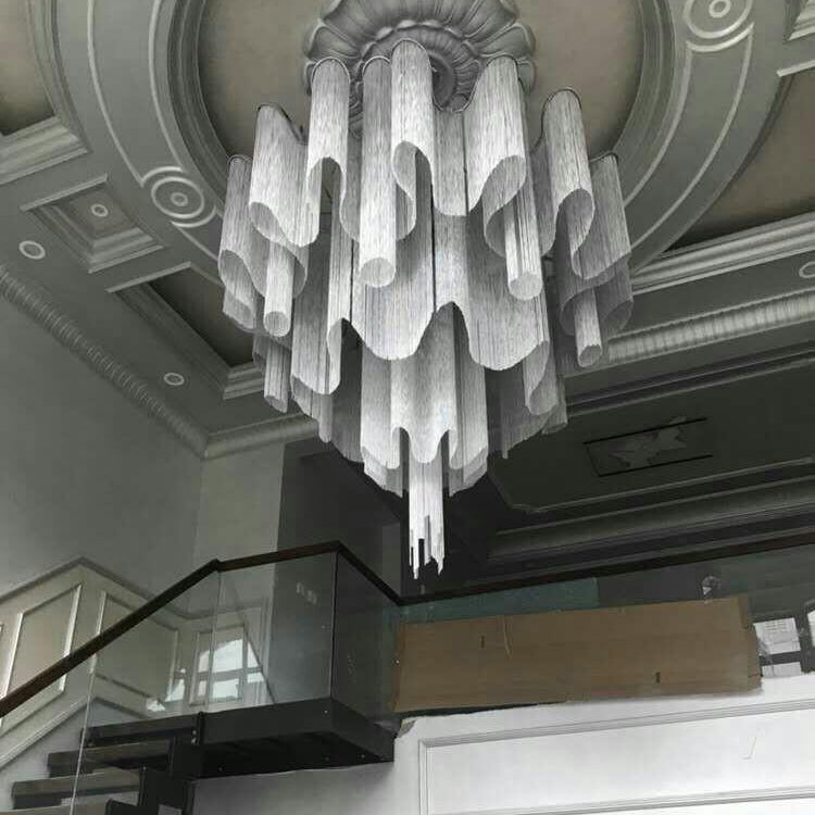 Lustra Pendant Lamp Stream Chain Nickel - Neutral Decor