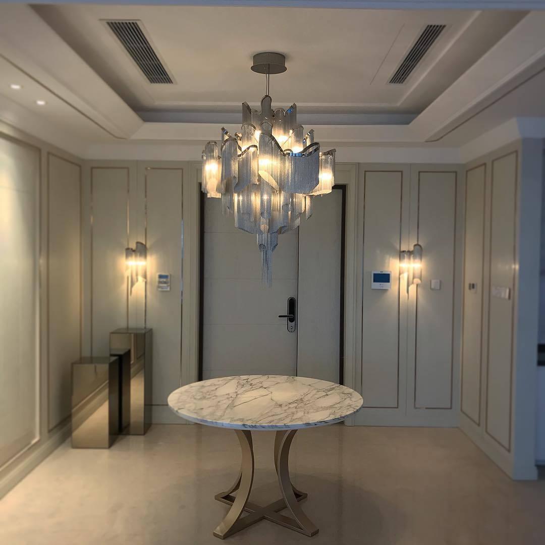 Lustra Pendant Lamp Stream Chain Nickel