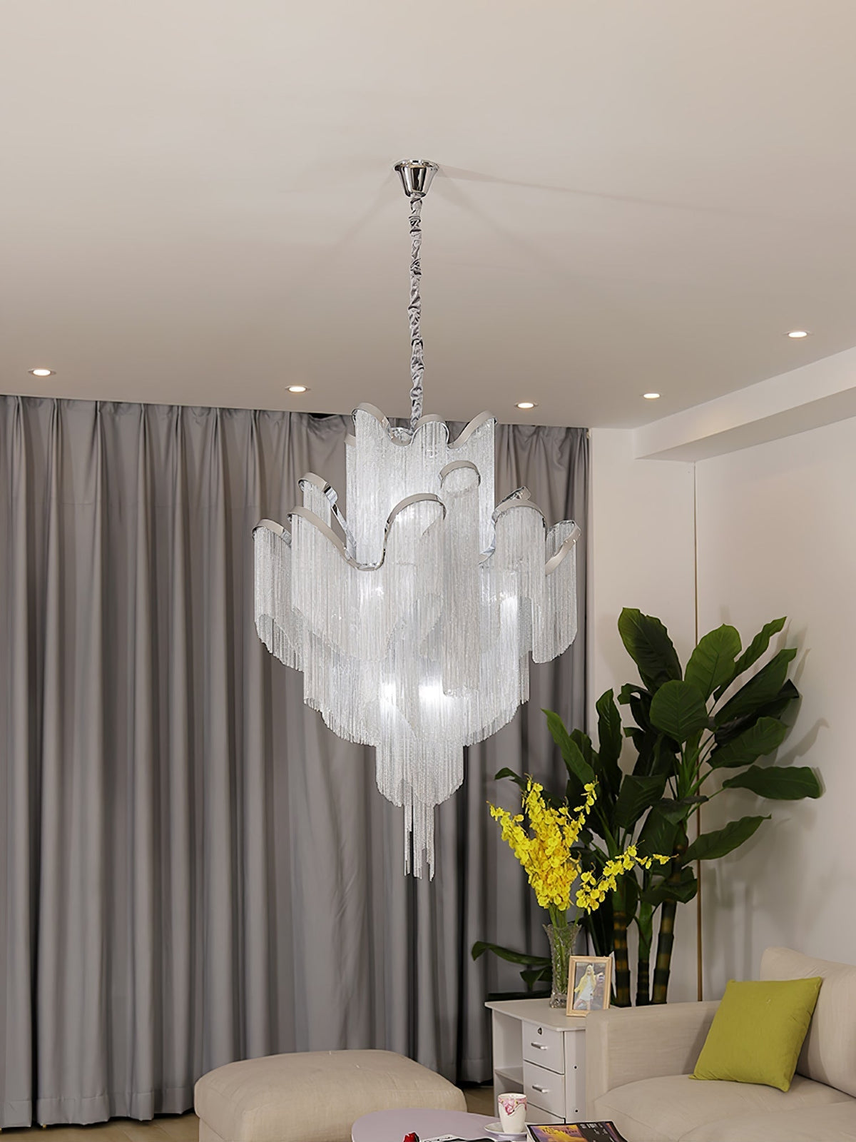 Lustra Pendant Lamp Stream Chain Nickel