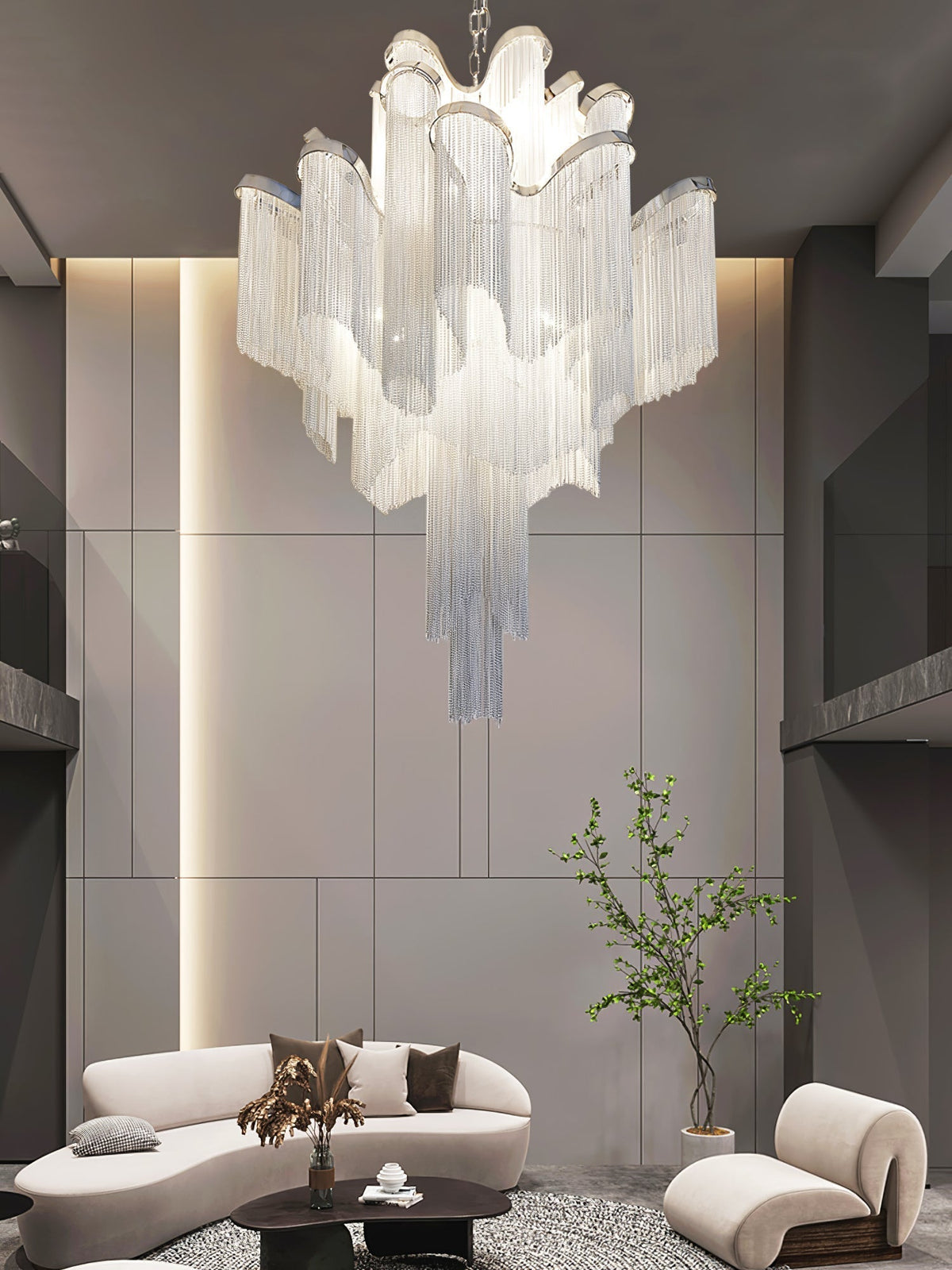 Lustra Pendant Lamp Stream Chain Nickel