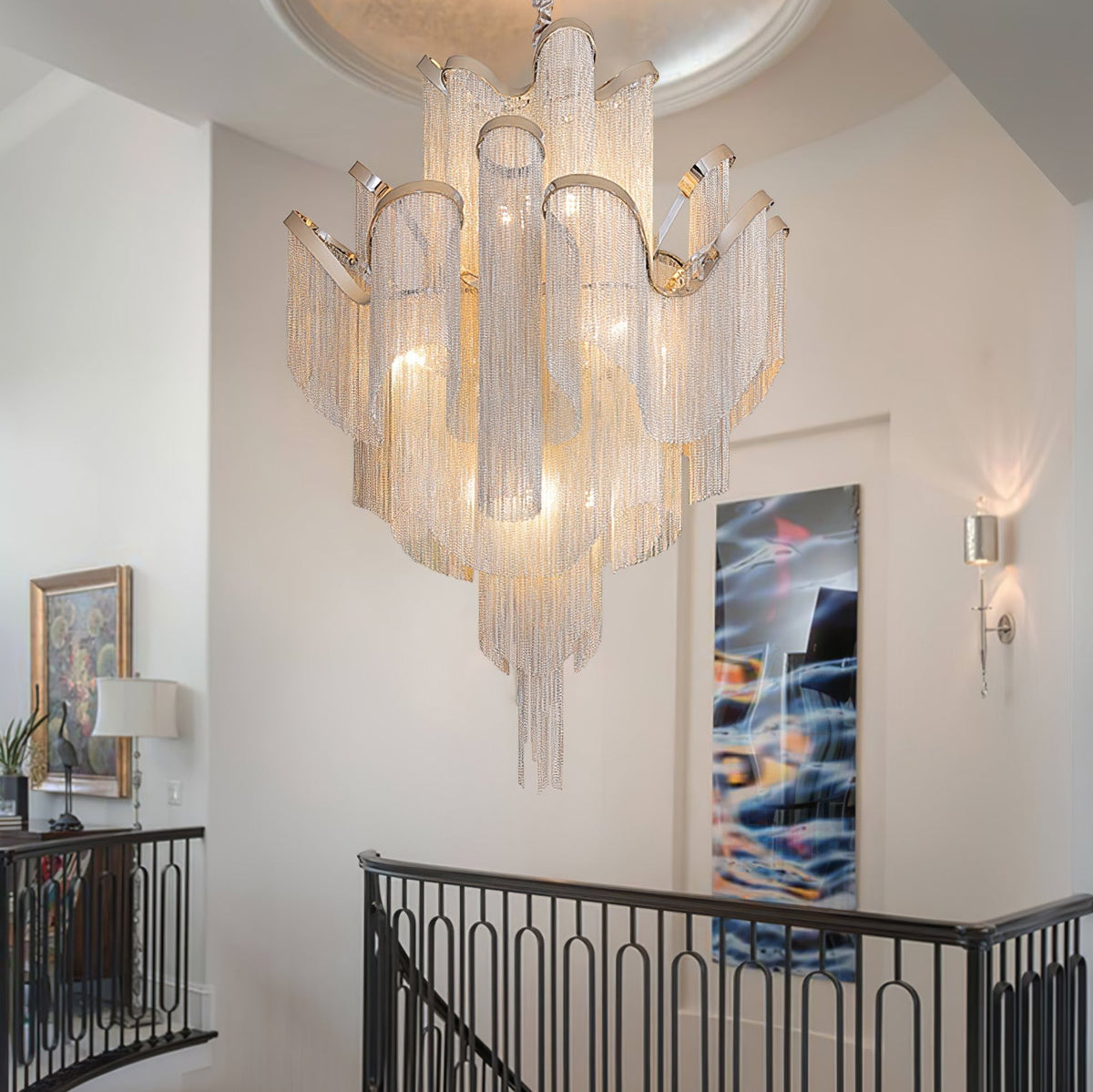 Lustra Pendant Lamp Stream Chain Nickel