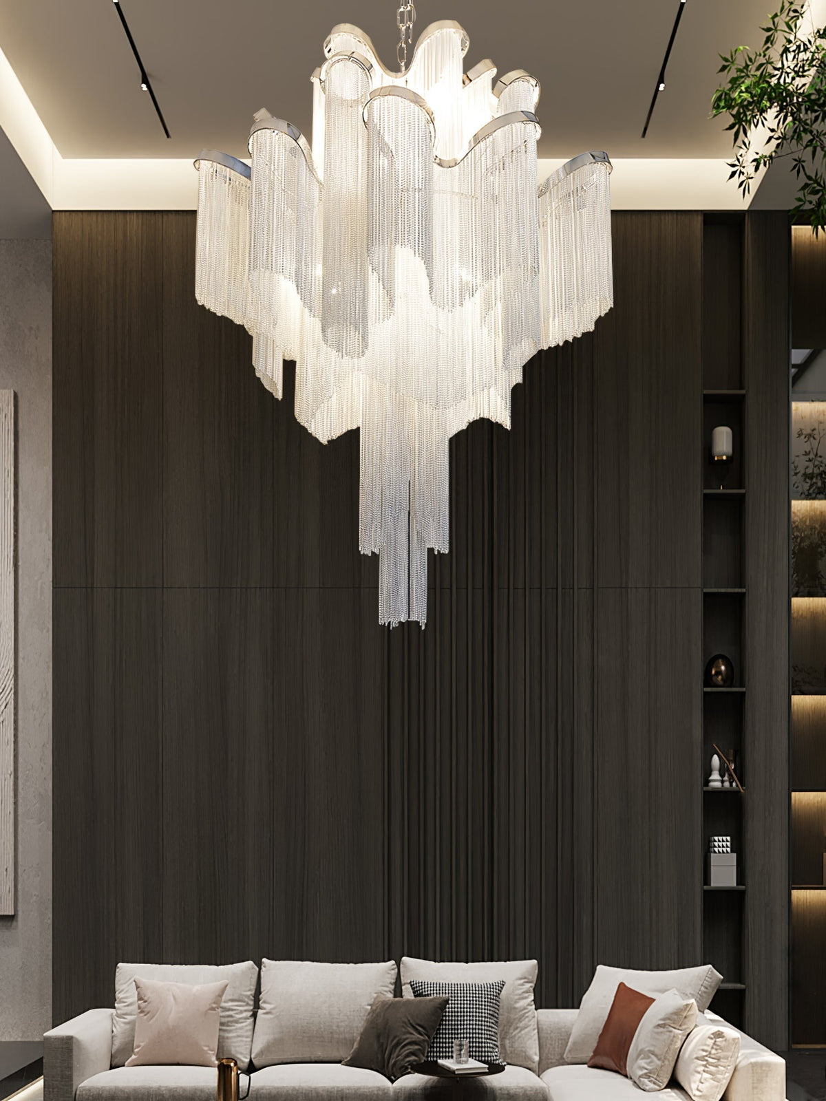 Lustra Pendant Lamp Stream Chain Nickel