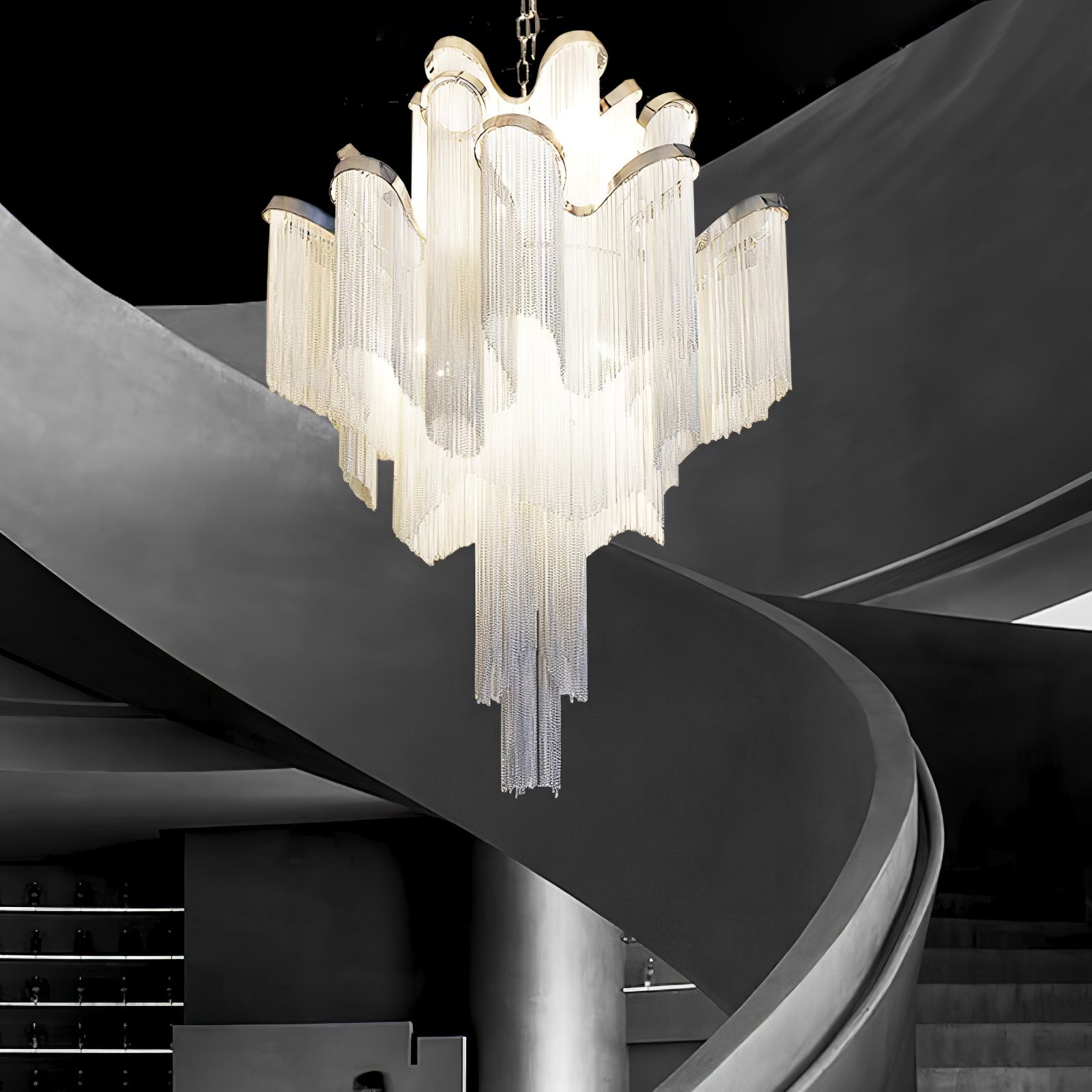 Lustra Pendant Lamp Stream Chain Nickel