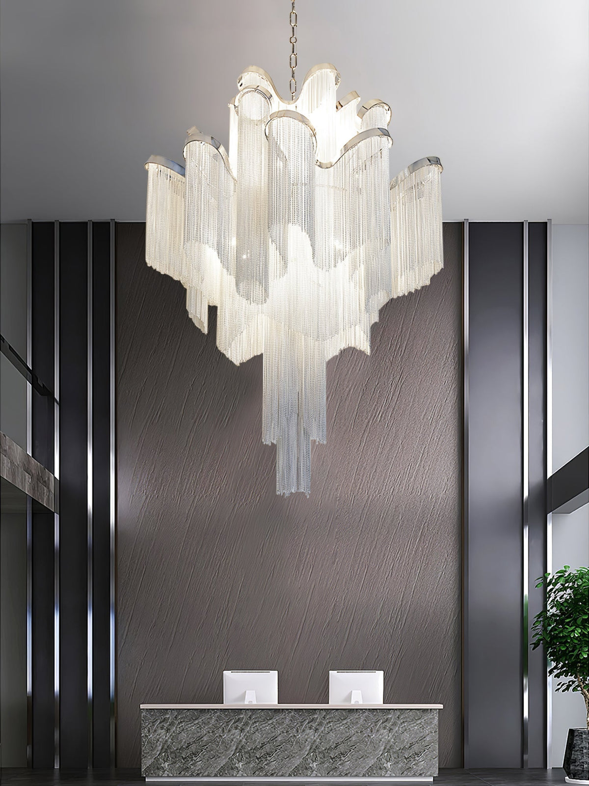 Lustra Pendant Lamp Stream Chain Nickel