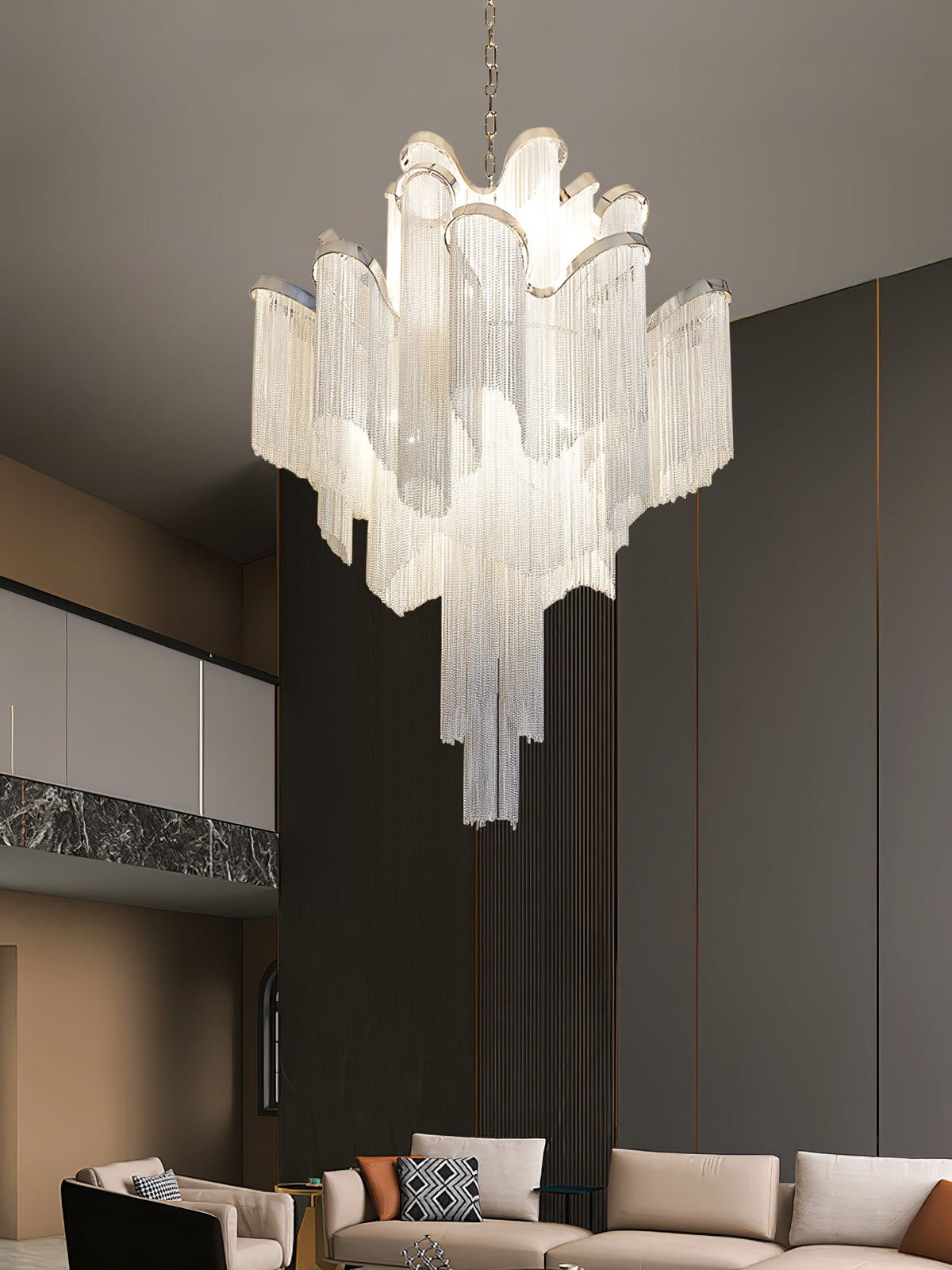 Lustra Pendant Lamp Stream Chain Nickel