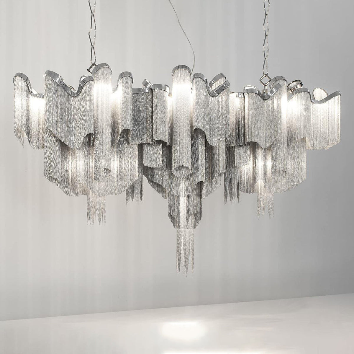 Lustra Pendant Lamp Stream Chain Nickel