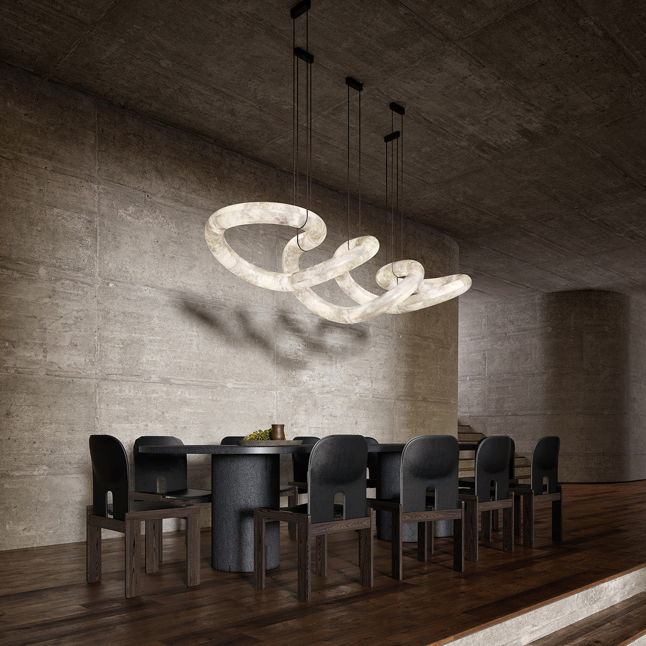 Mithos Curved Alabaster Pendant Light