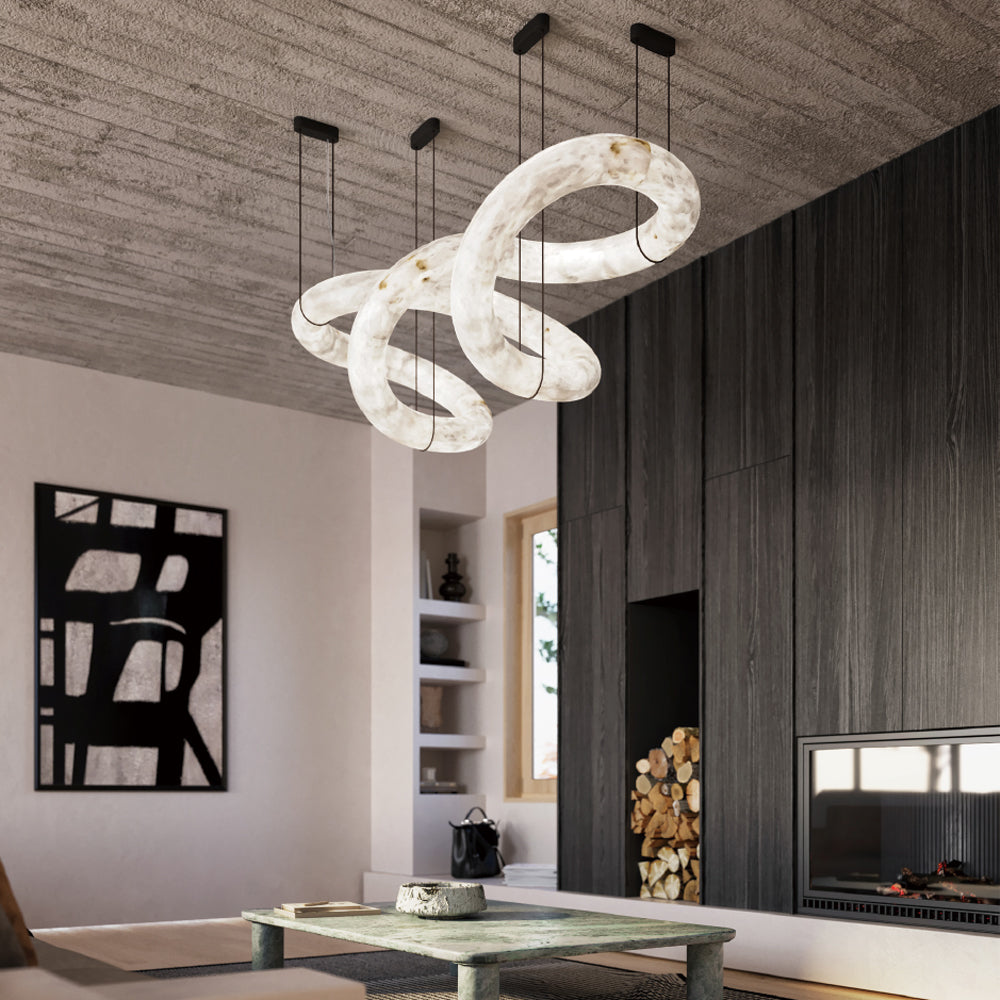 Mithos Curved Alabaster Pendant Light
