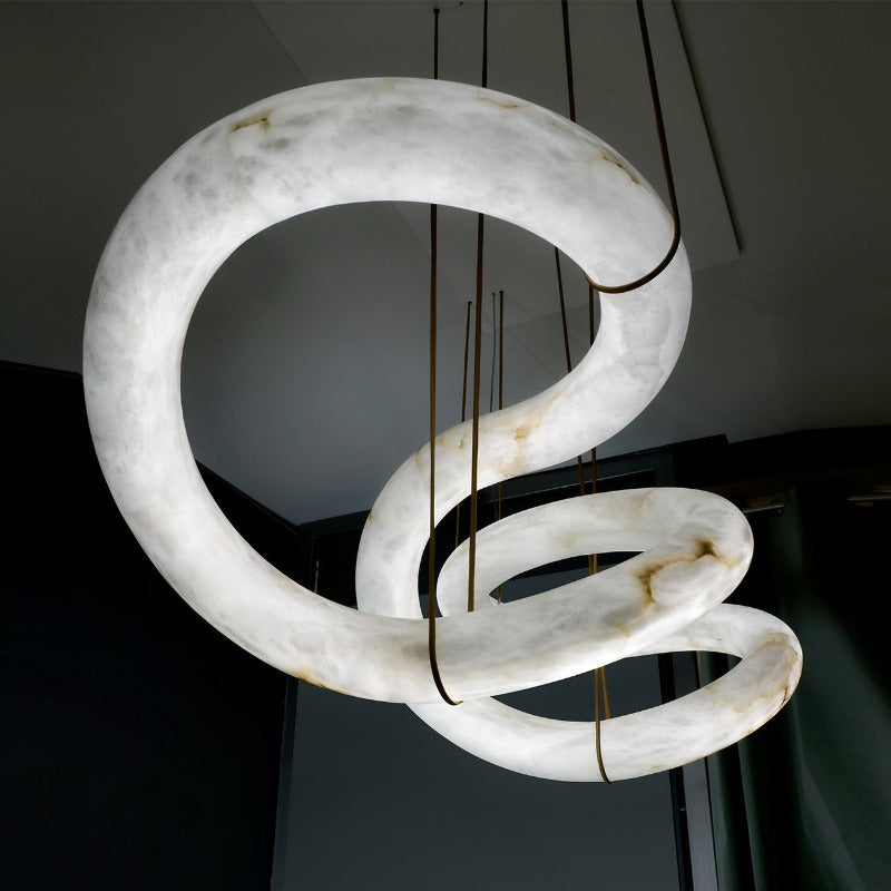Mithos Curved Alabaster Pendant Light