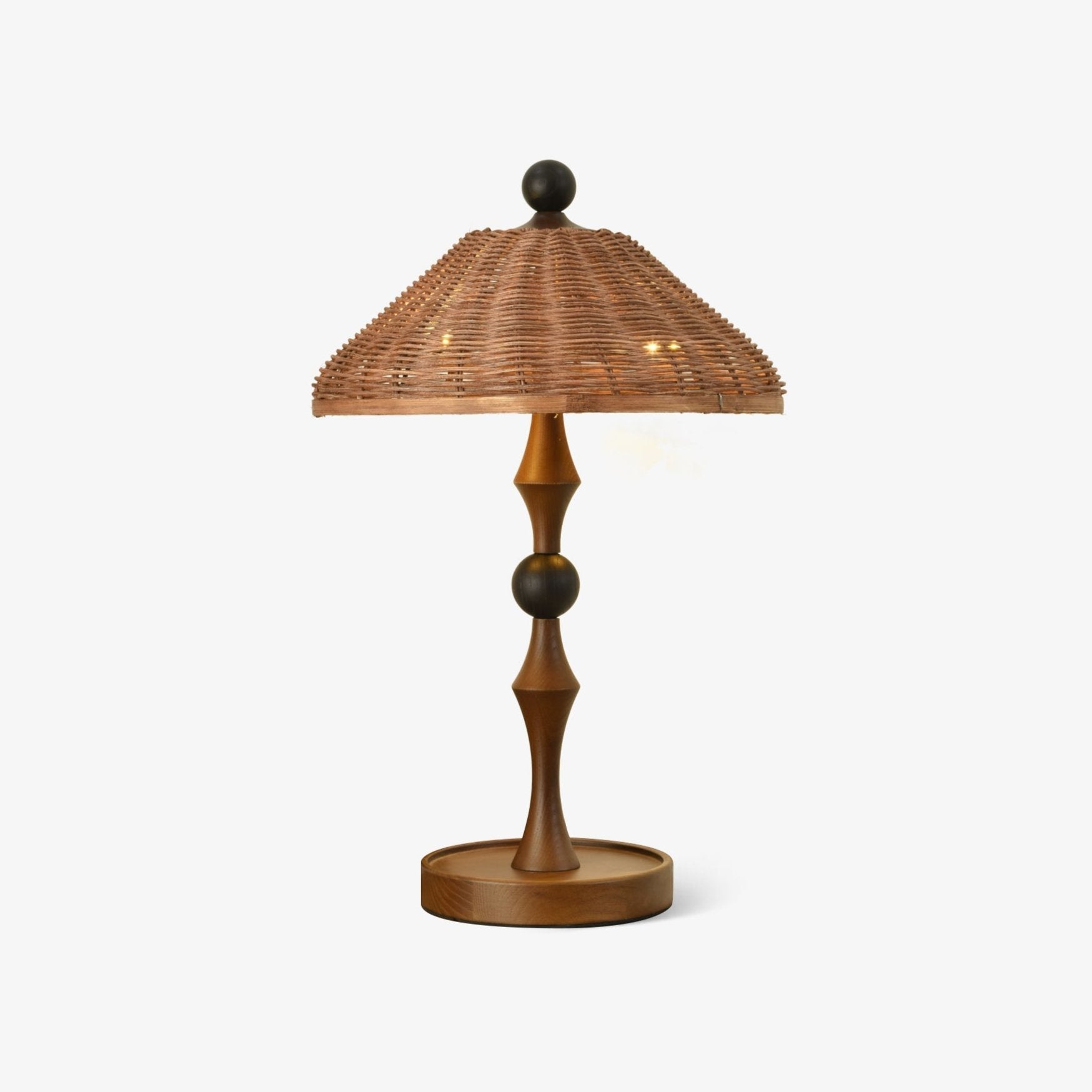 Miran Wood Rattan Vintage Table Lamp
