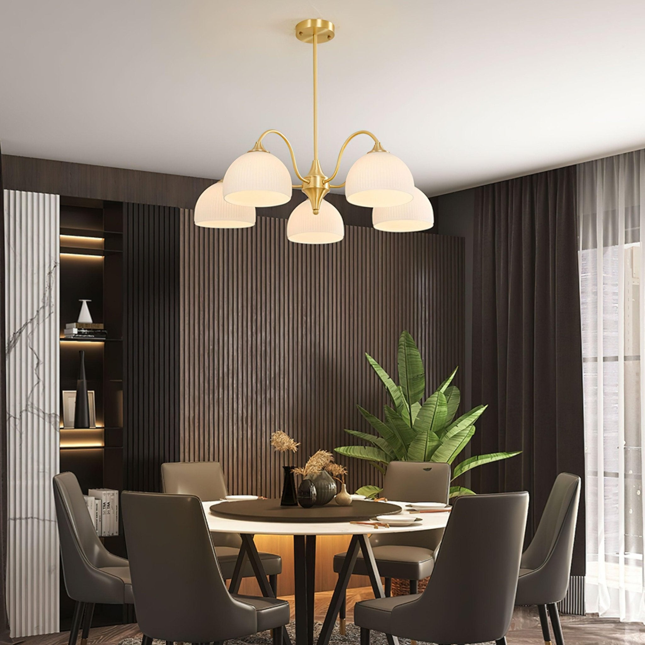 Zaren Chandelier Striped Glass Bowl