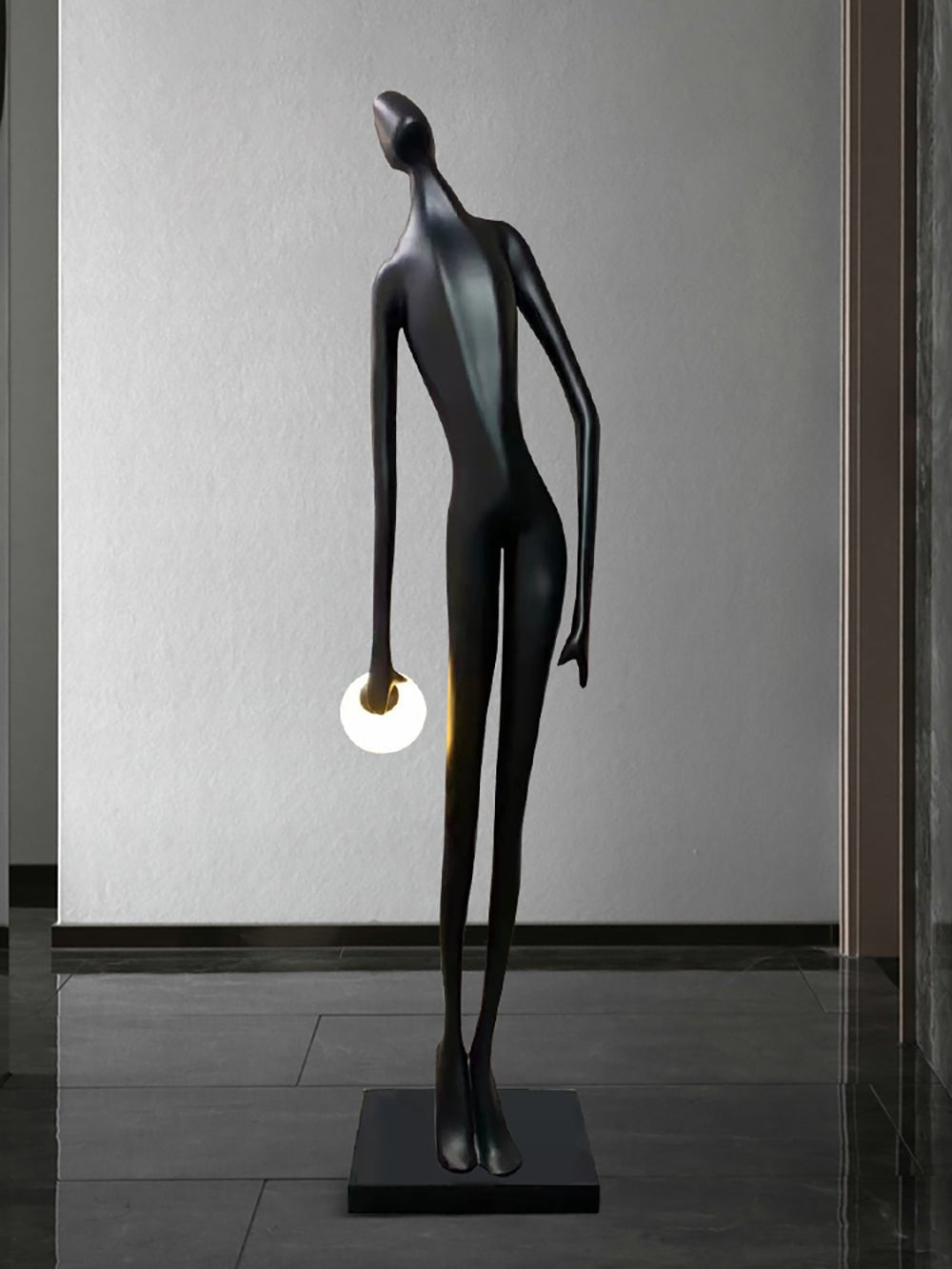Zolirion Abstract Black Floor Lamp