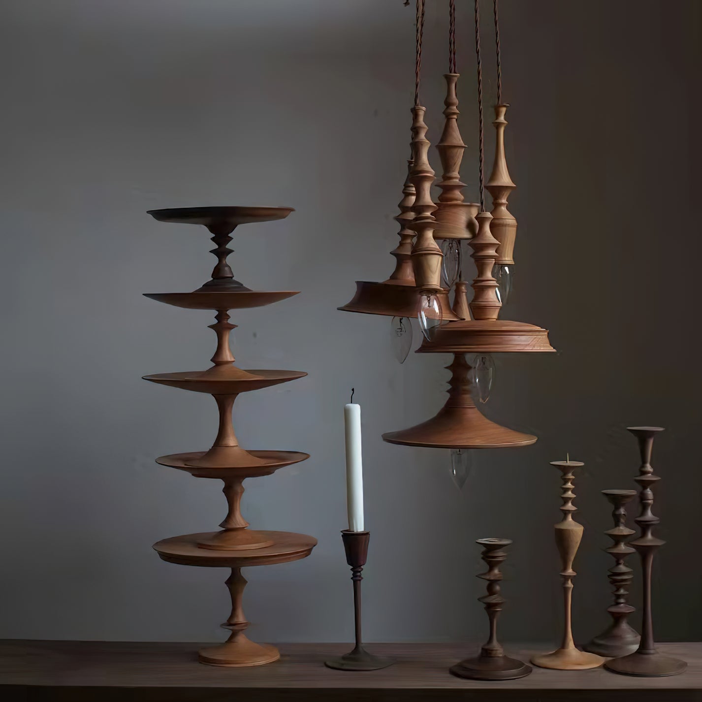 Tessira Wood Industrial Pendant Lamp
