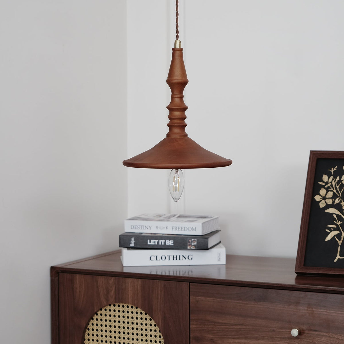Tessira Wood Industrial Pendant Lamp